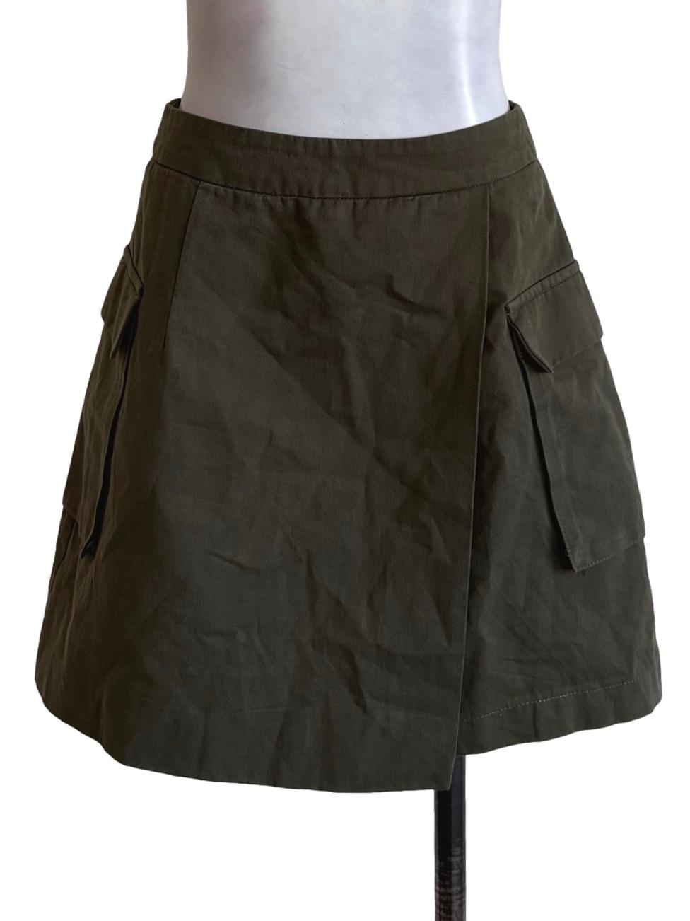 Army Green Cargo Layered Skirts TCL