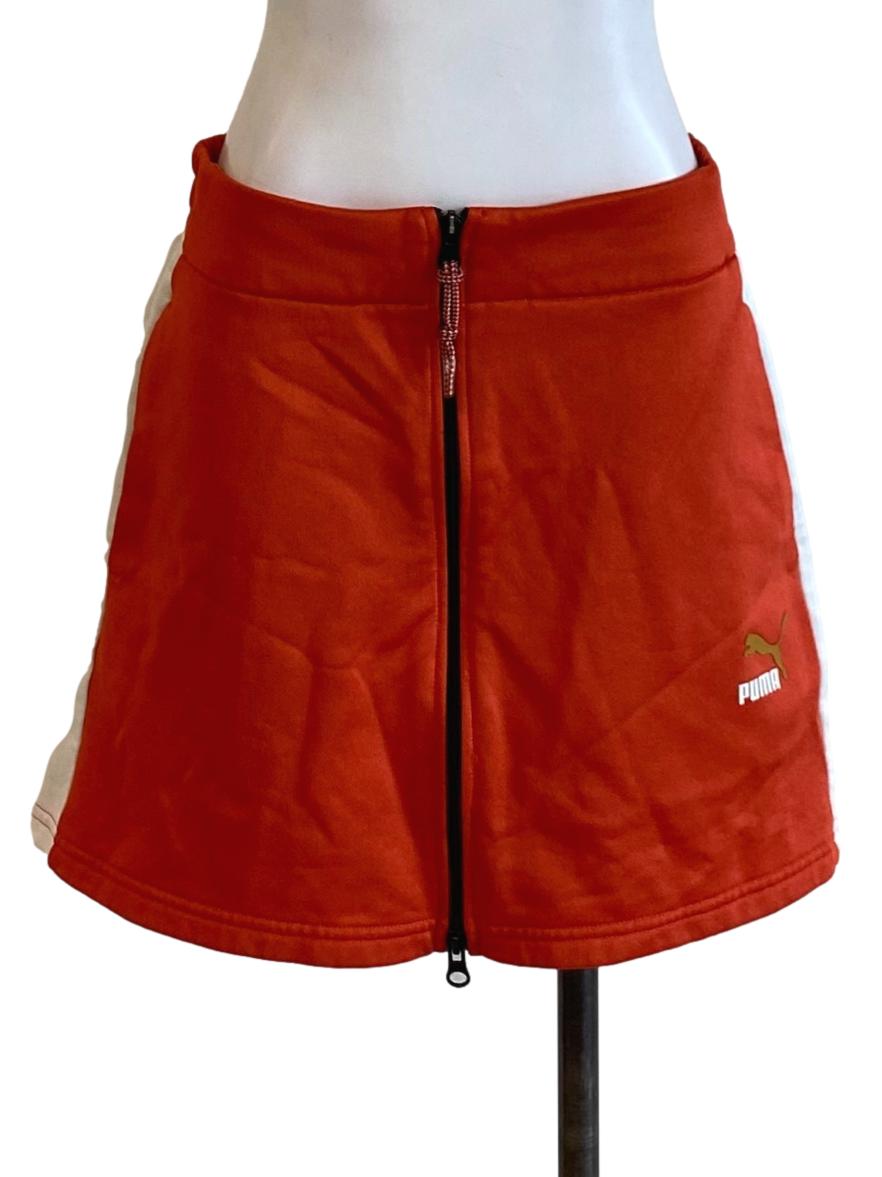 Squash Orange Zip Up High Rise Mini Sports Skirt
