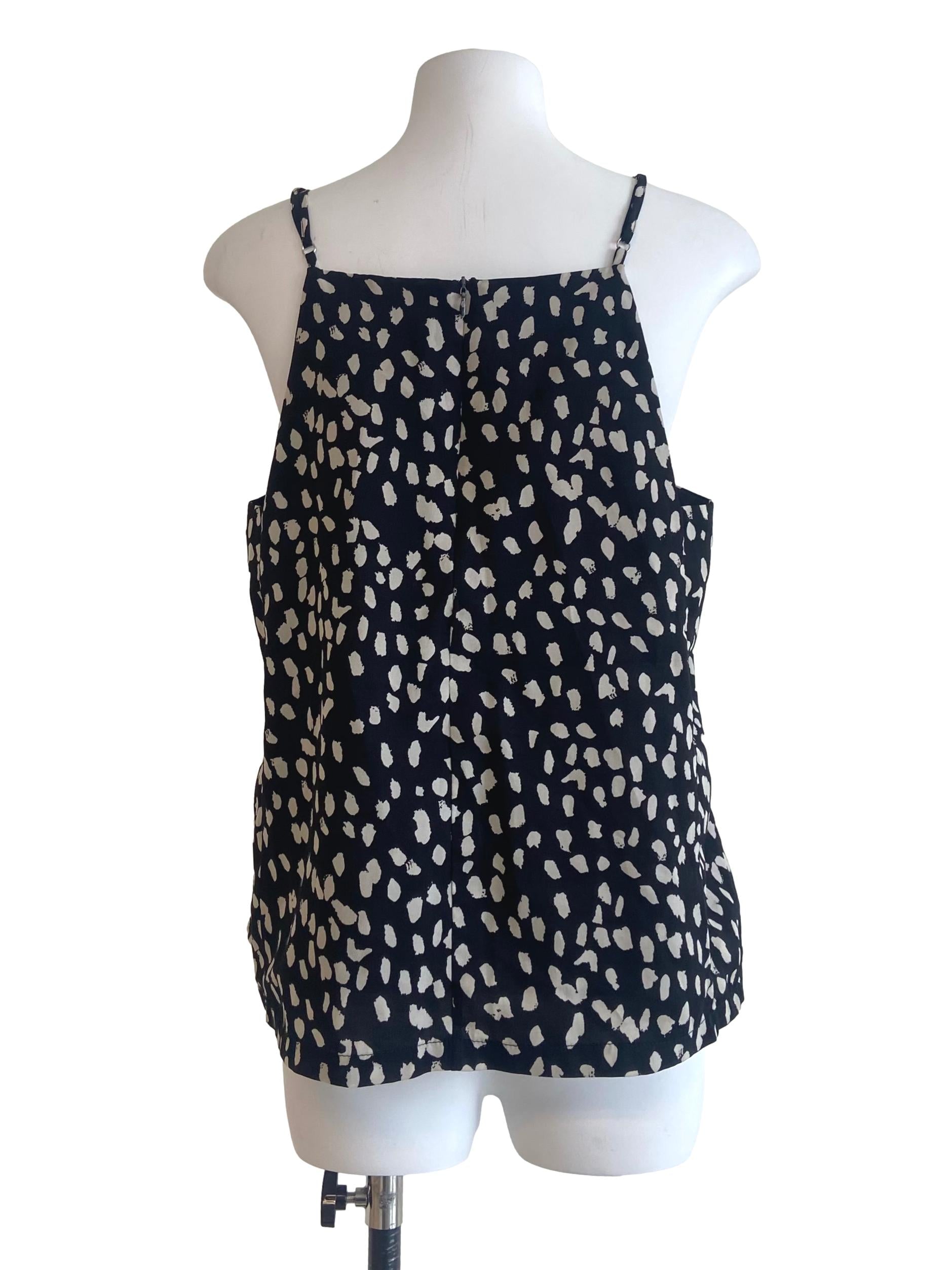 Black & White Print Sleeveless Blouse