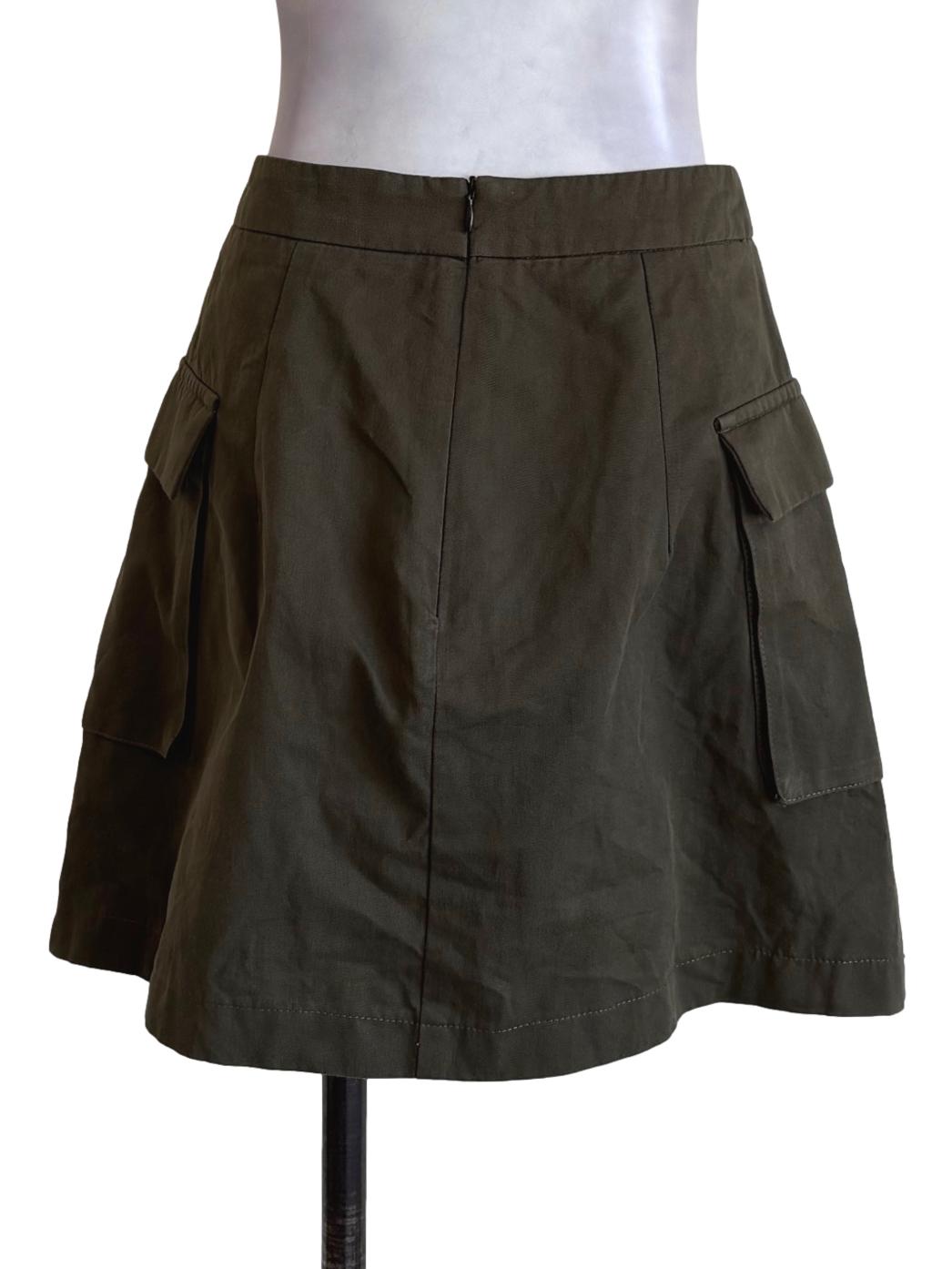 Army Green Cargo Layered Skirts TCL