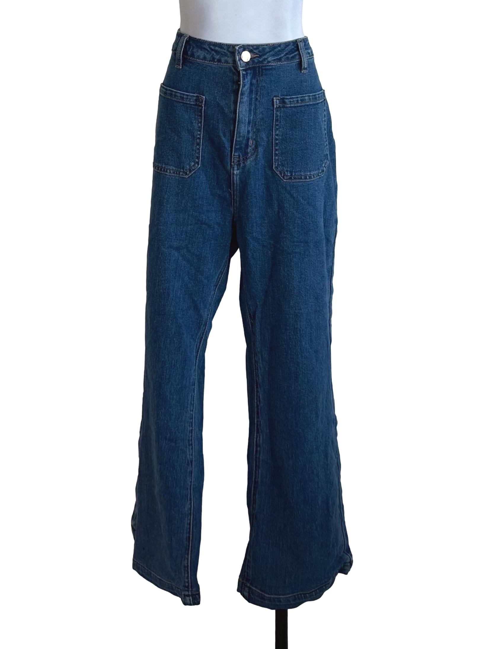 Indigo Blue Denim Flare Jeans