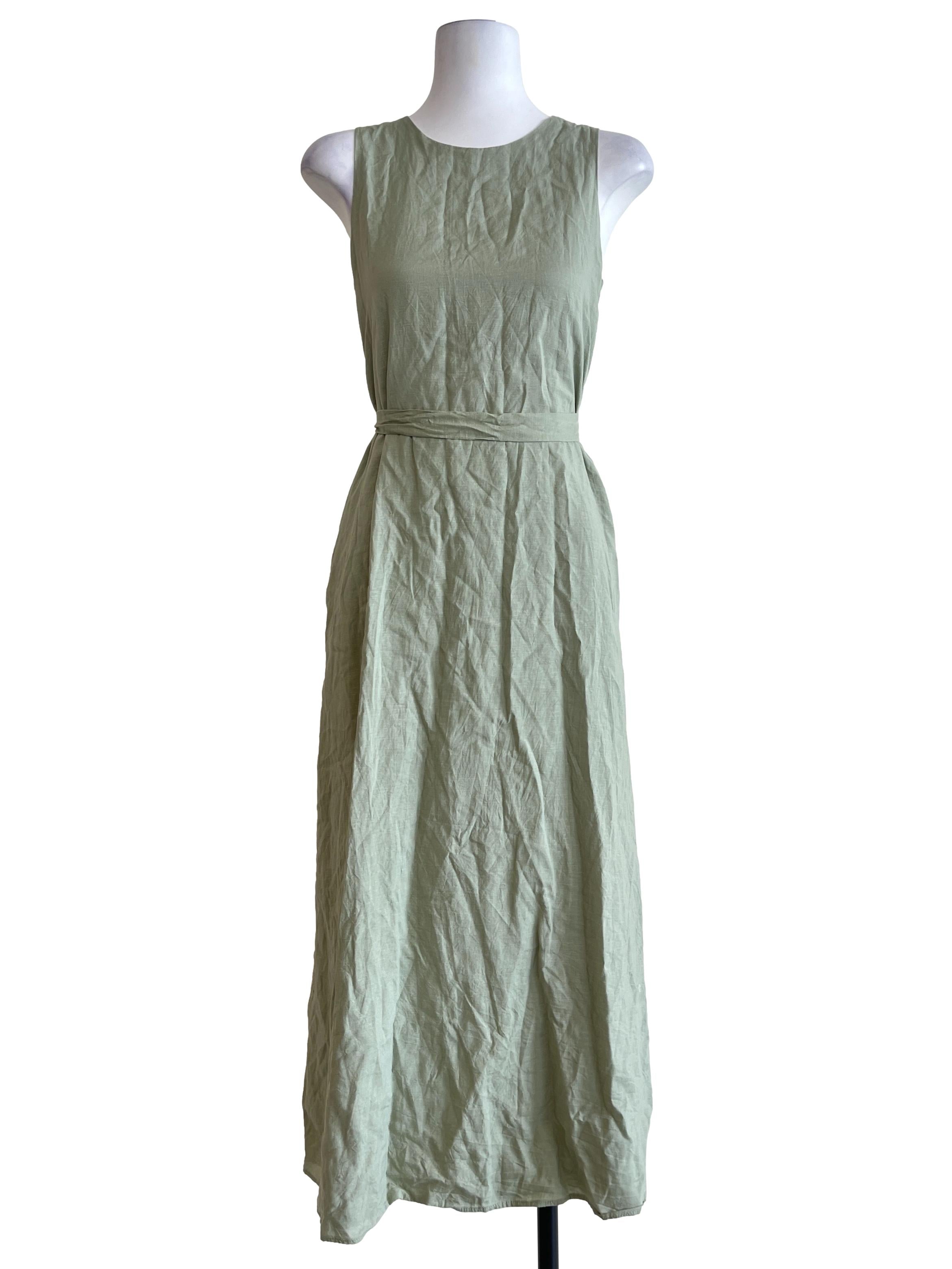 Sage Green Sleeveless Shift Dress