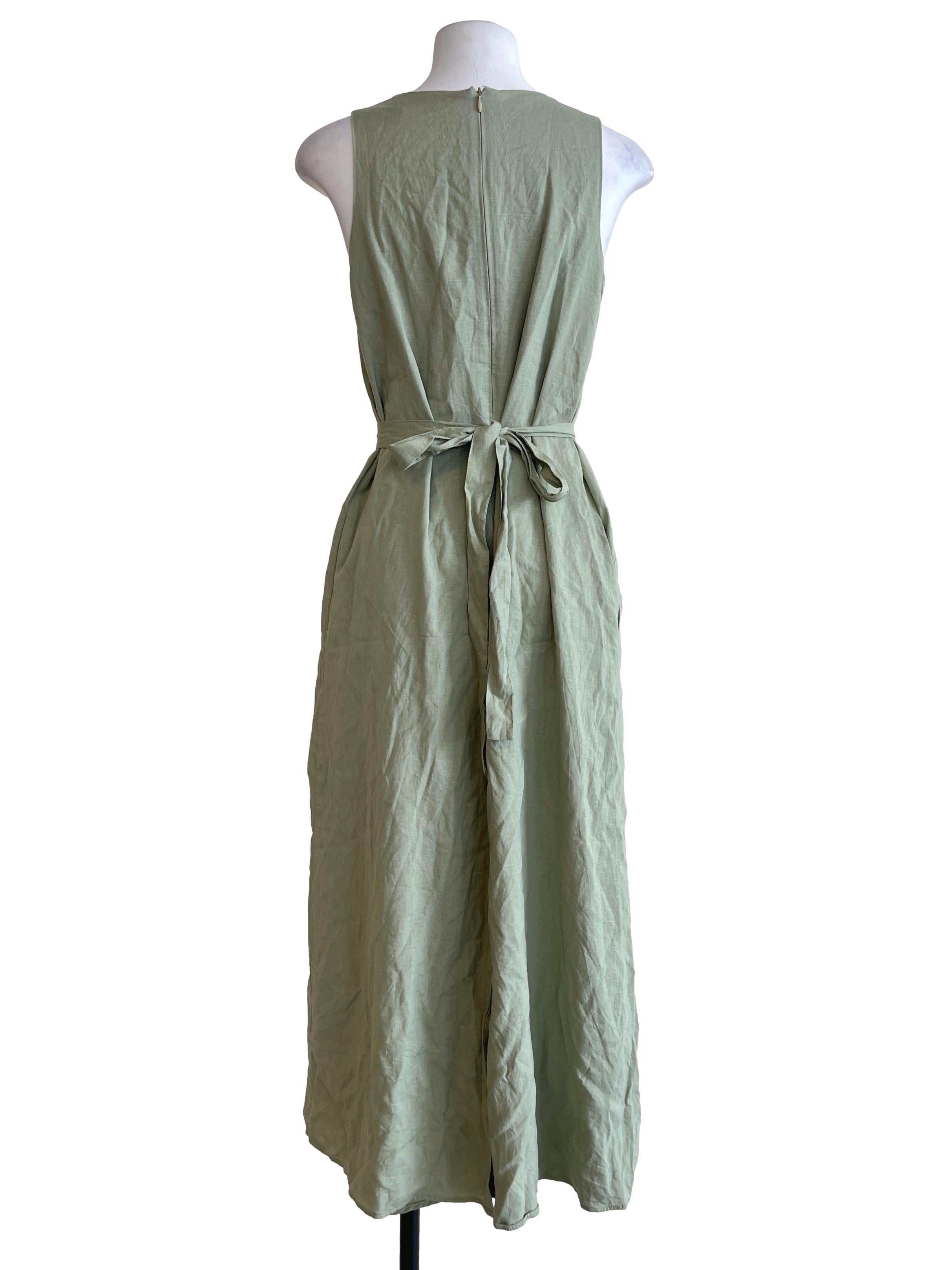 Sage Green Sleeveless Shift Dress