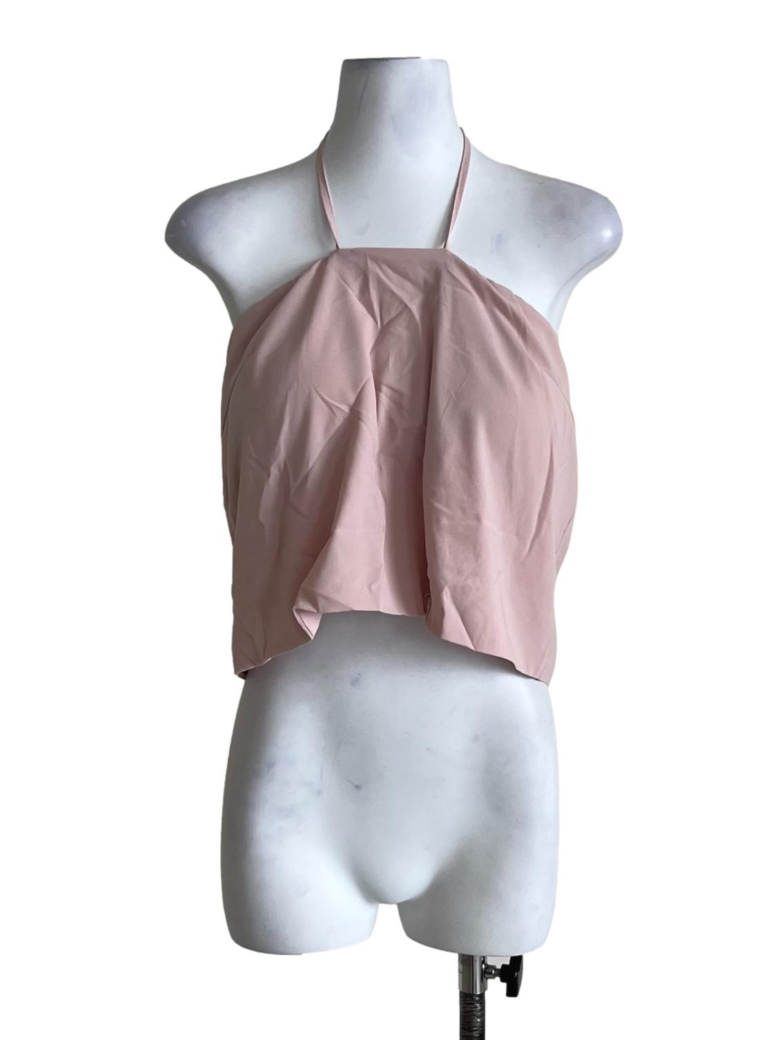 Pink Ashlyn Tie Front Tube Padded Top