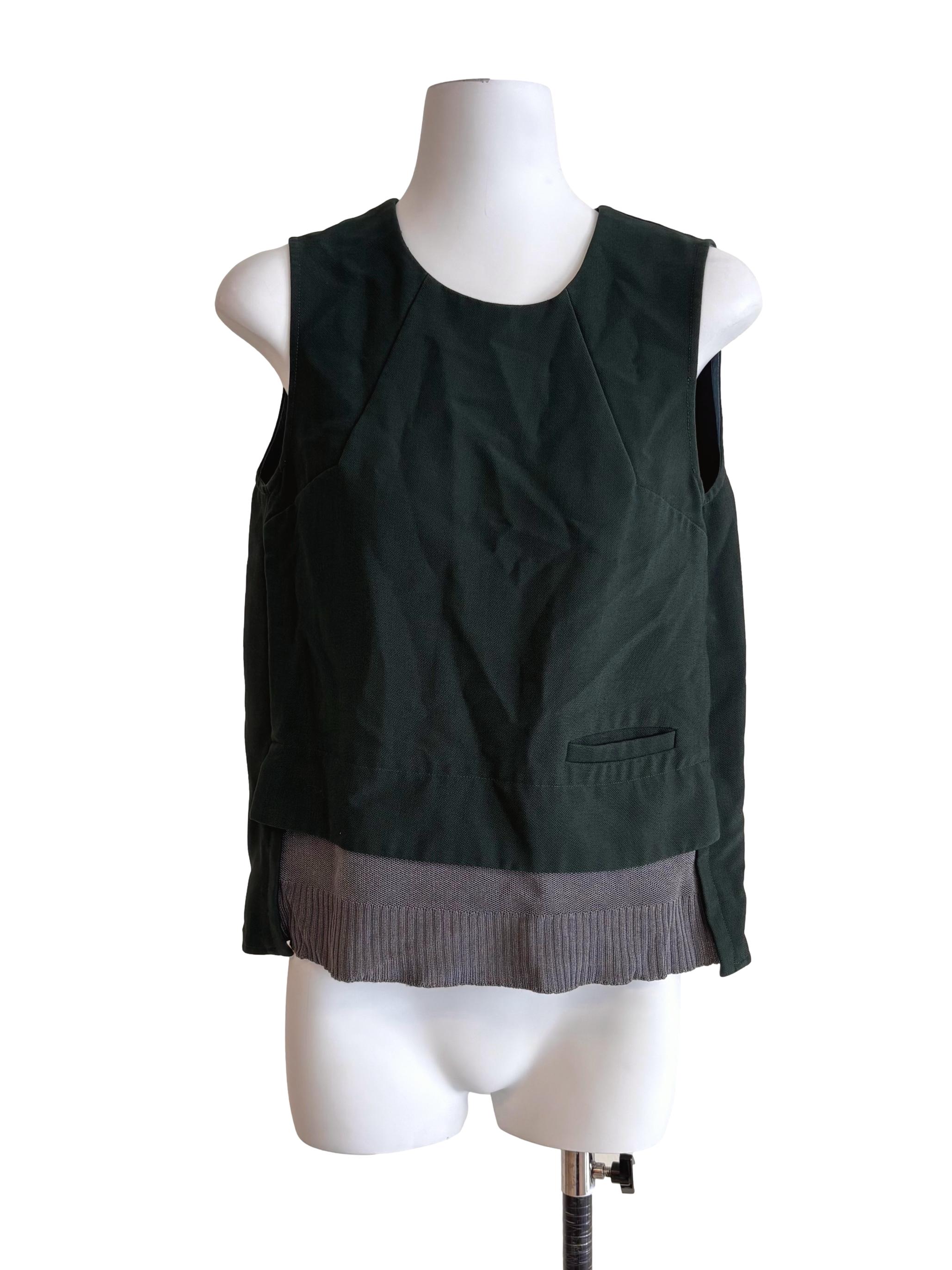 Dark Green Sleeveless Top