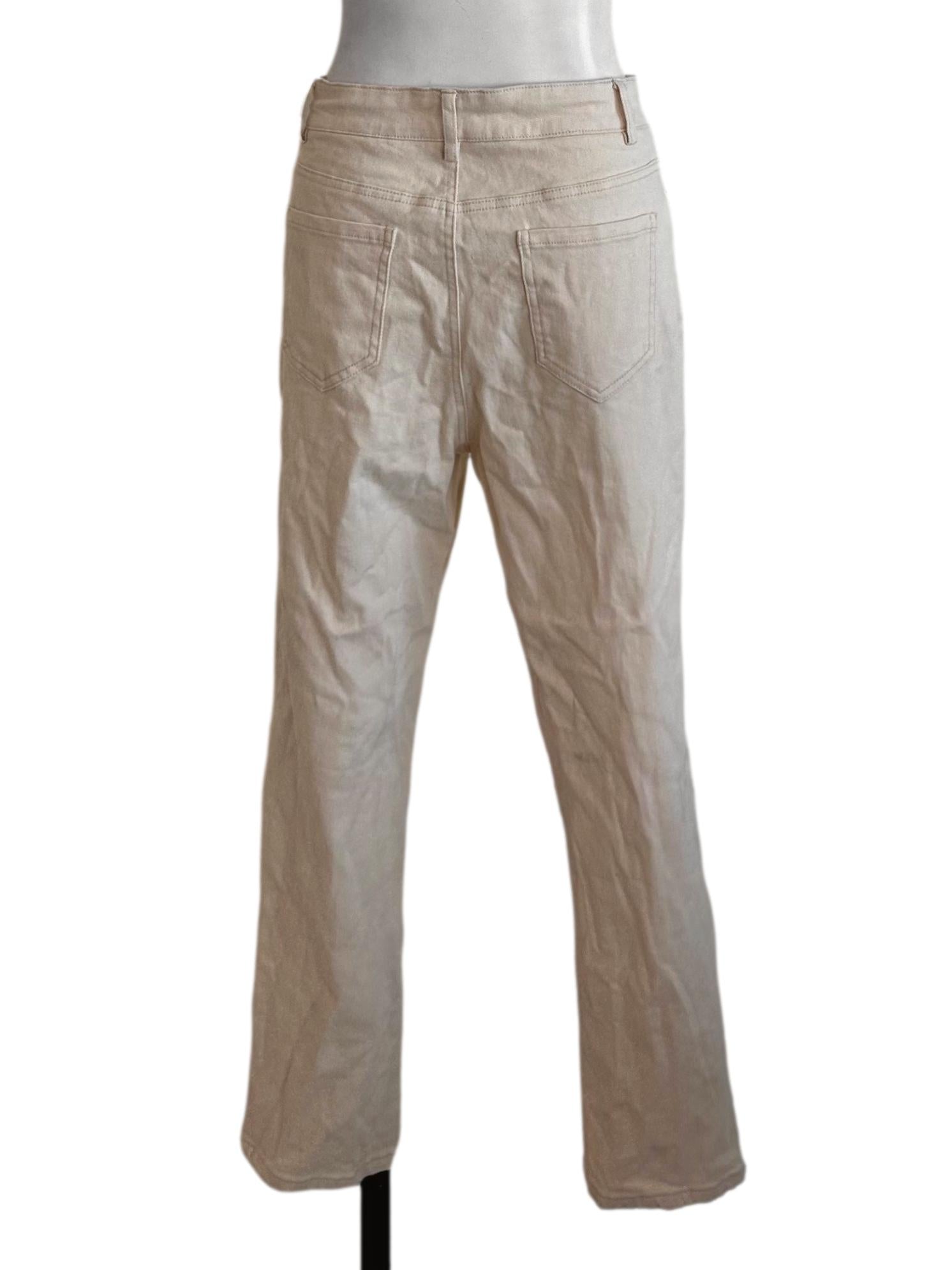 Oat Beige Denim Straight Jeans