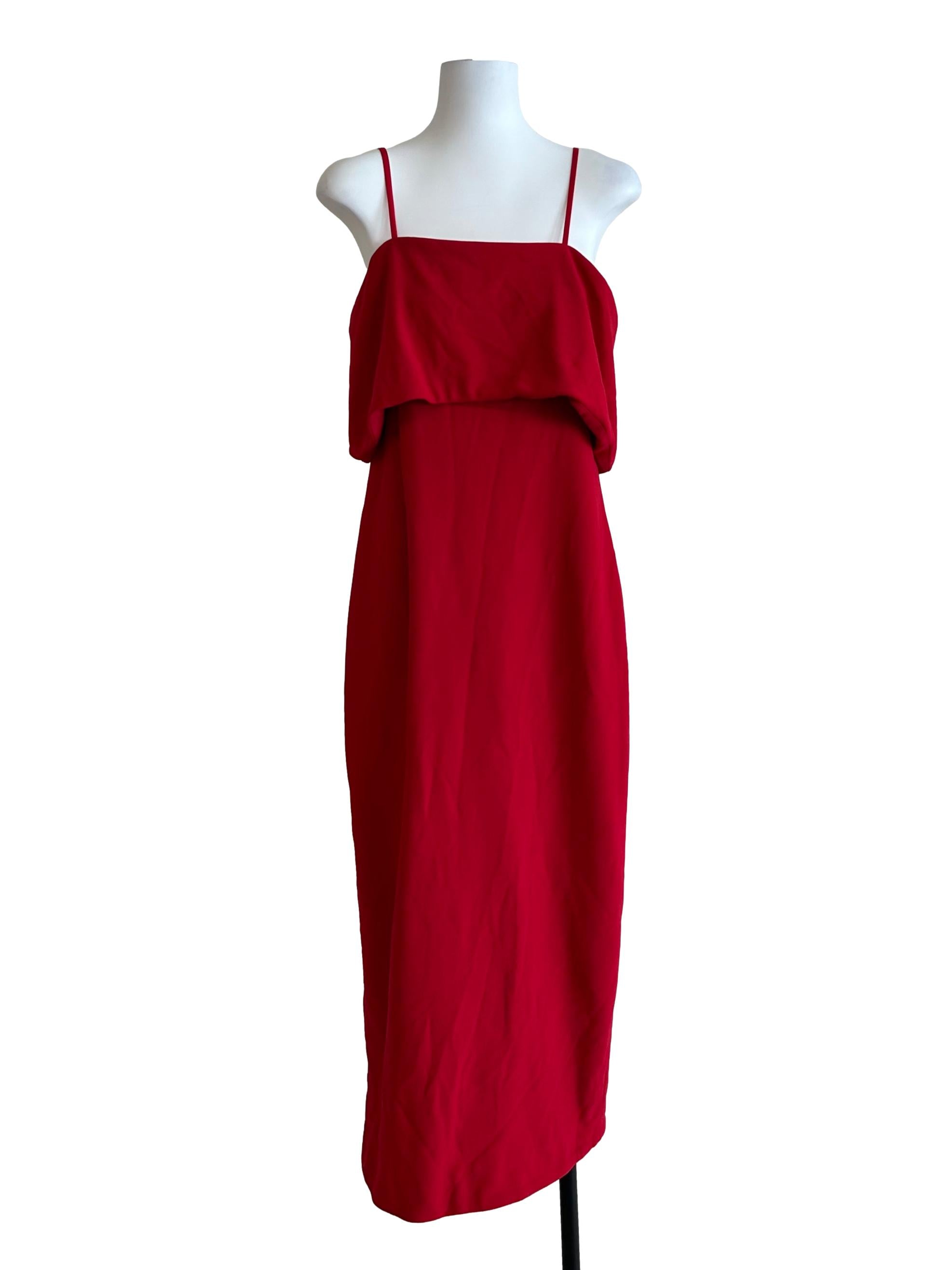 Candy Red Cami Slits Dress