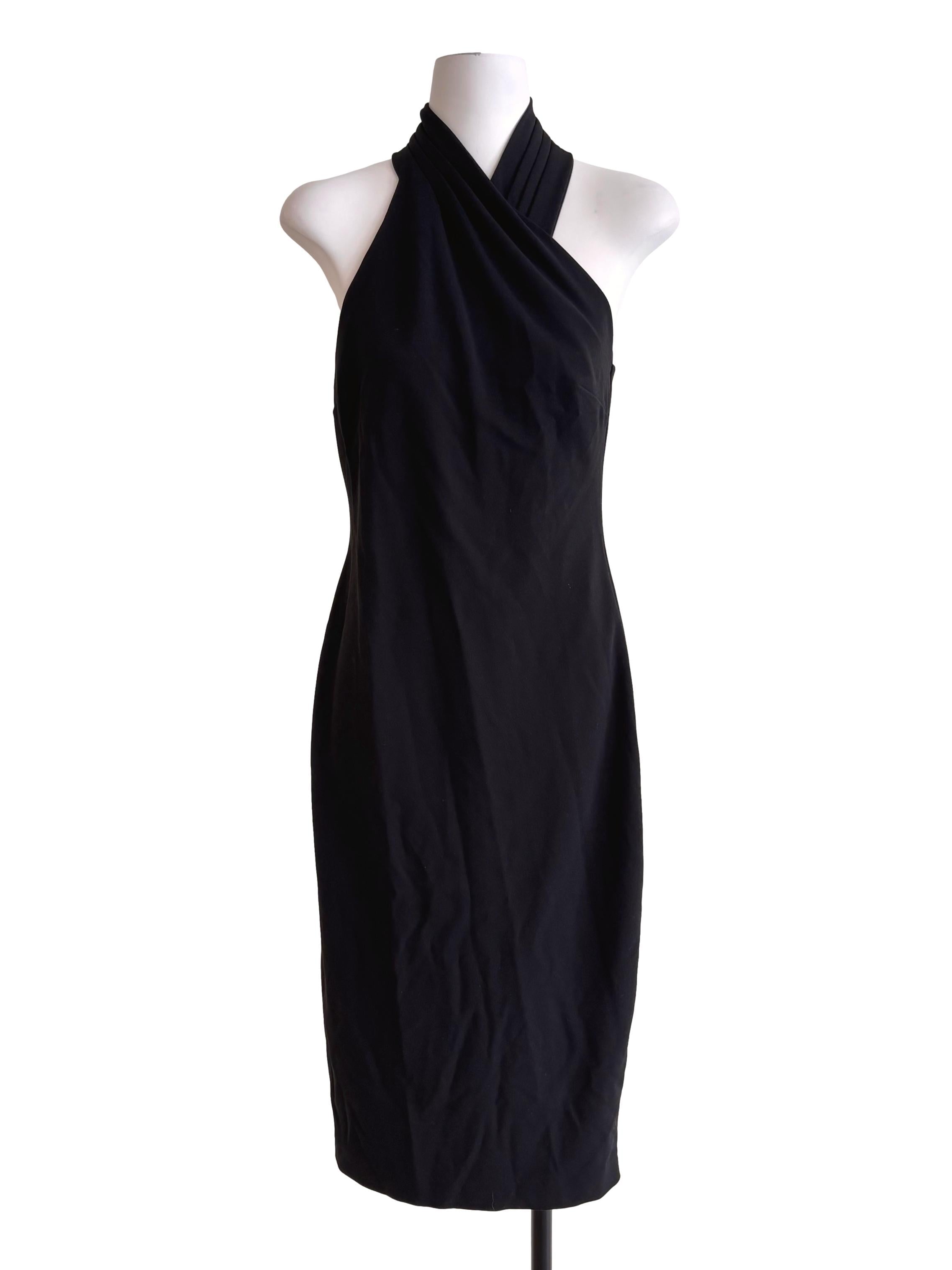 Black Halter Midi Dress