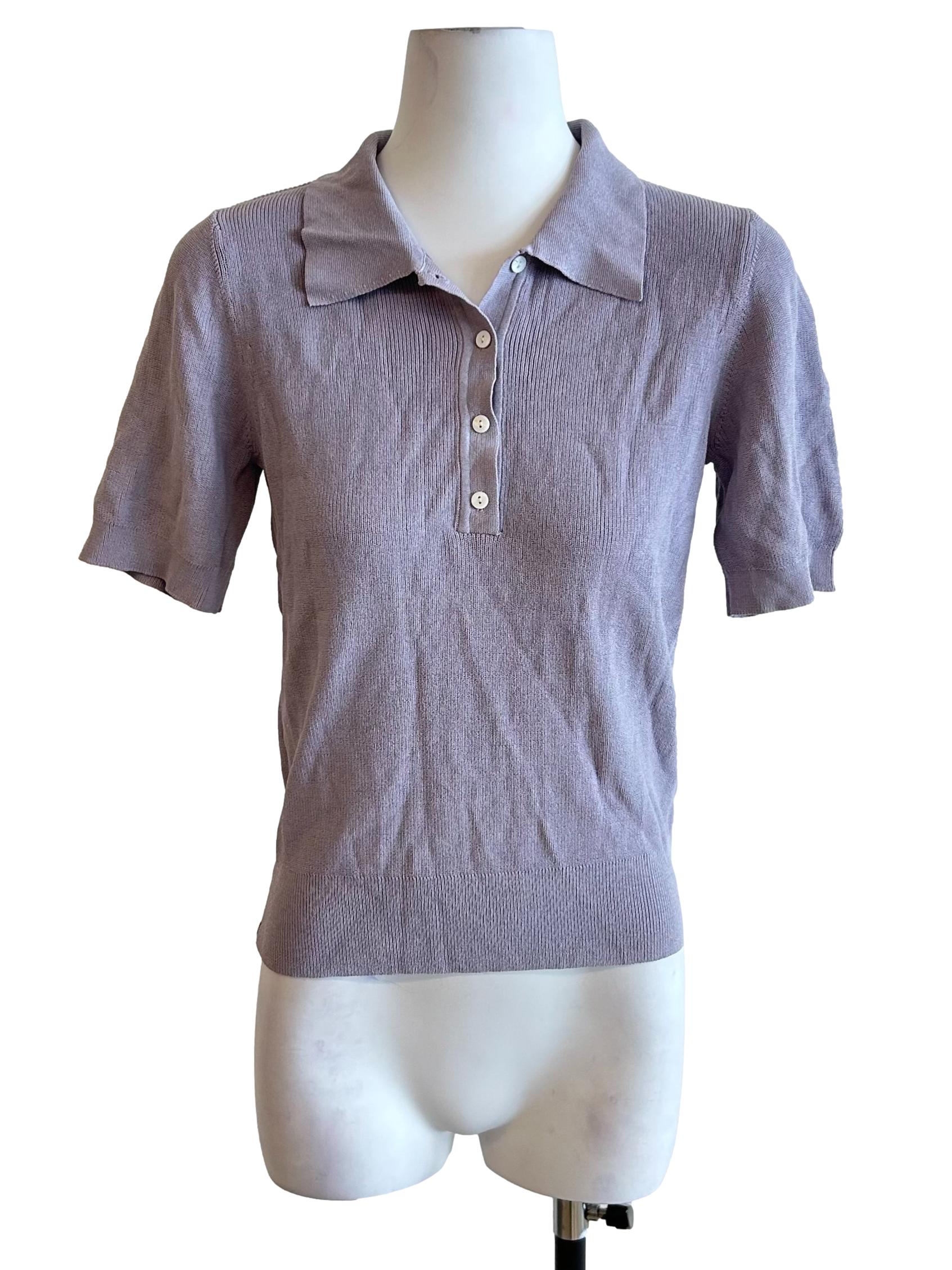 Lilac Short Sleeve Polo Top