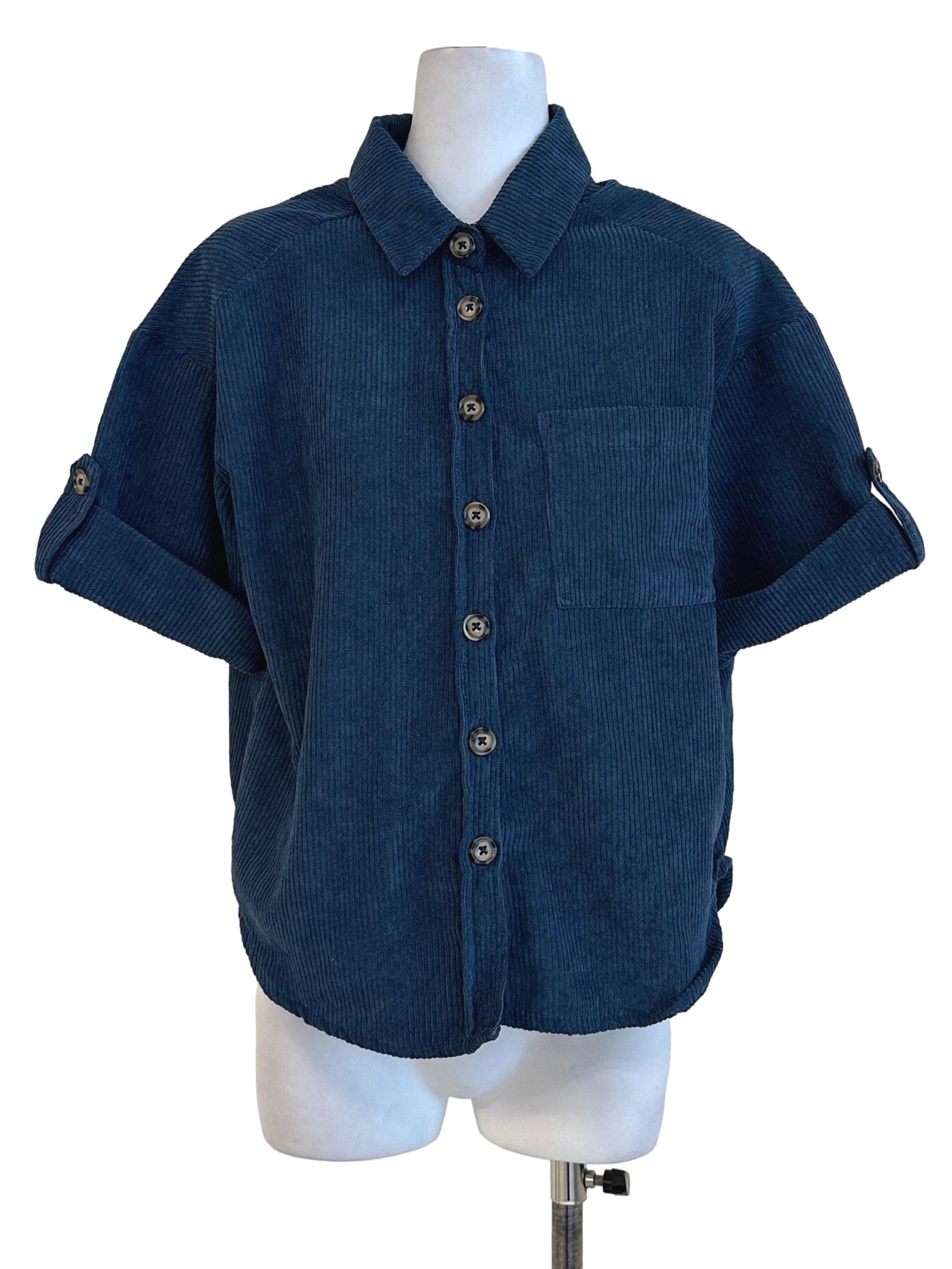 Blue Corduroy Top