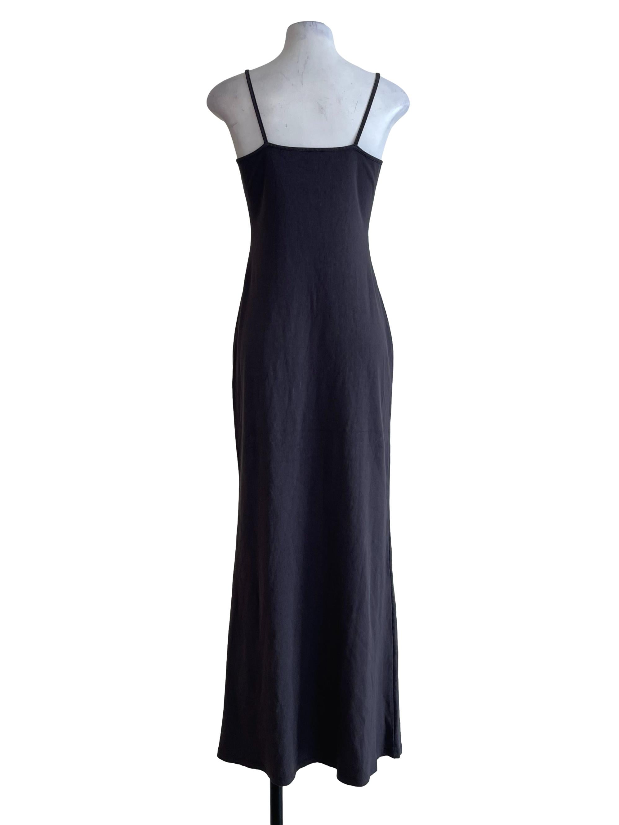 Dark Grey Ribbed Bodycon Dress