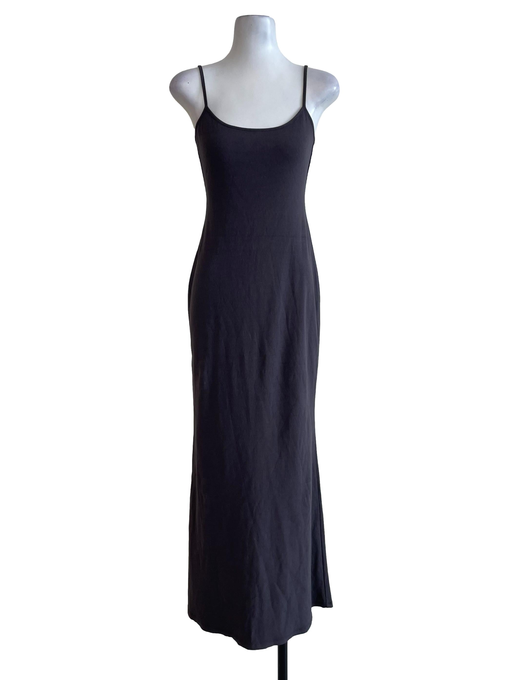 Dark Grey Ribbed Bodycon Dress