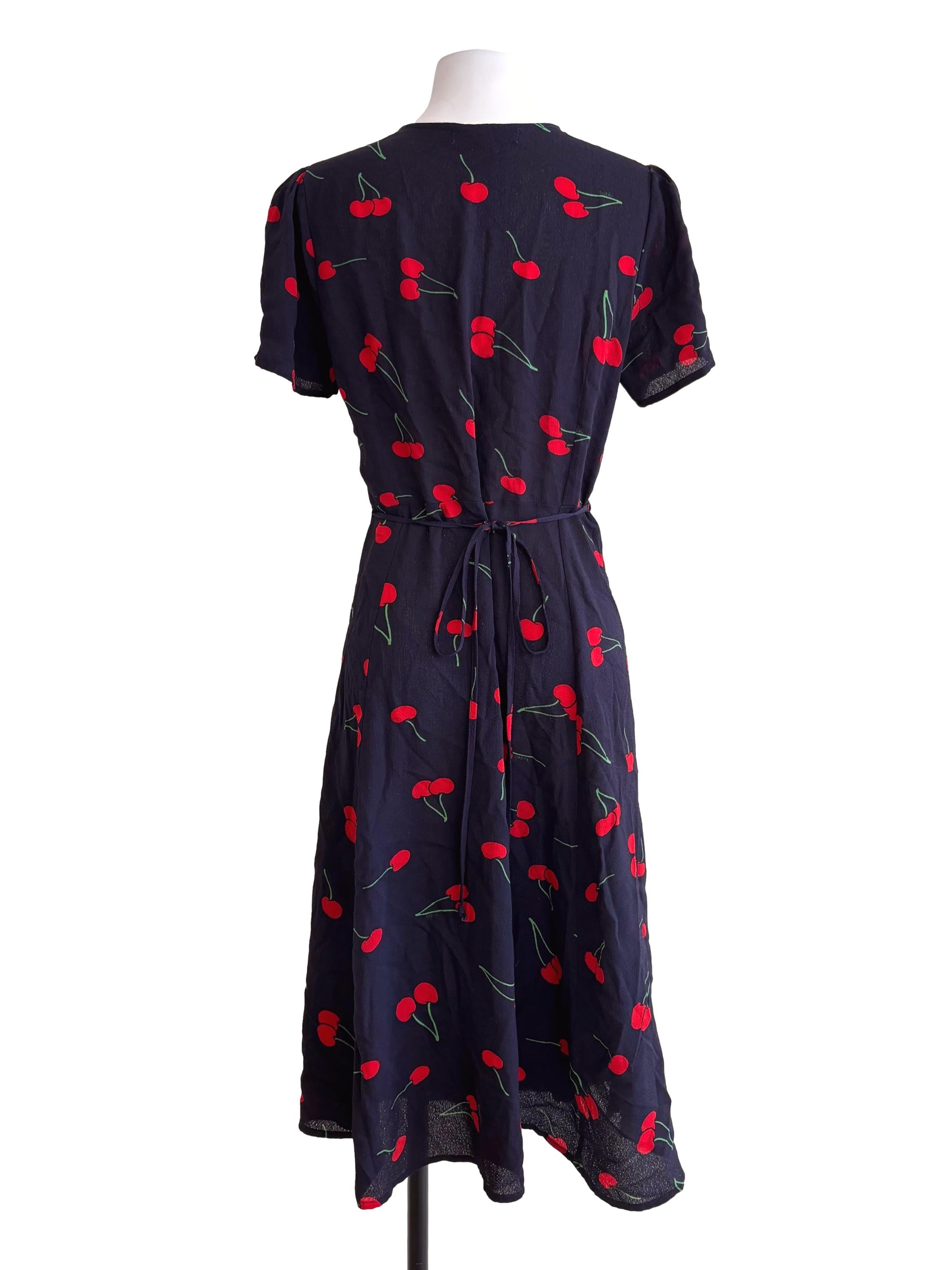 Dark Blue Prints Wrap Dress