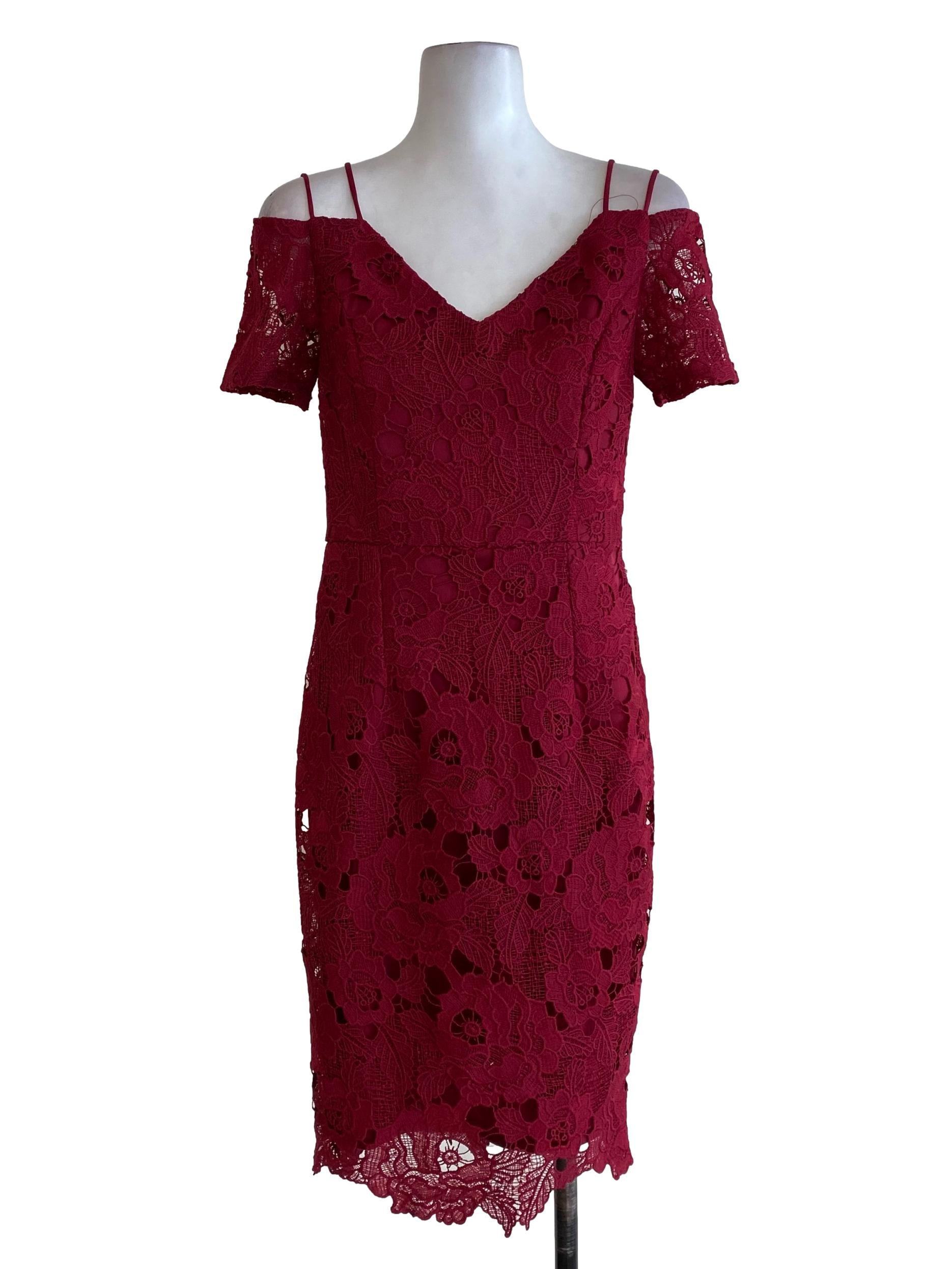 Red Floral Laced Dress