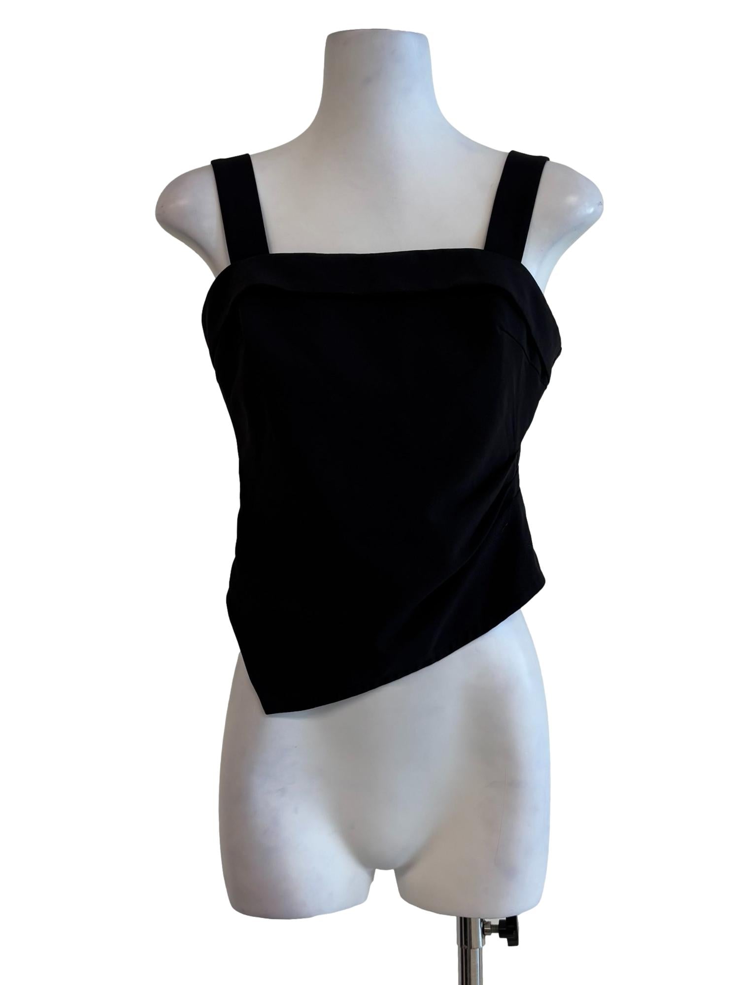 Black Sleeveless Asymmetrical Top