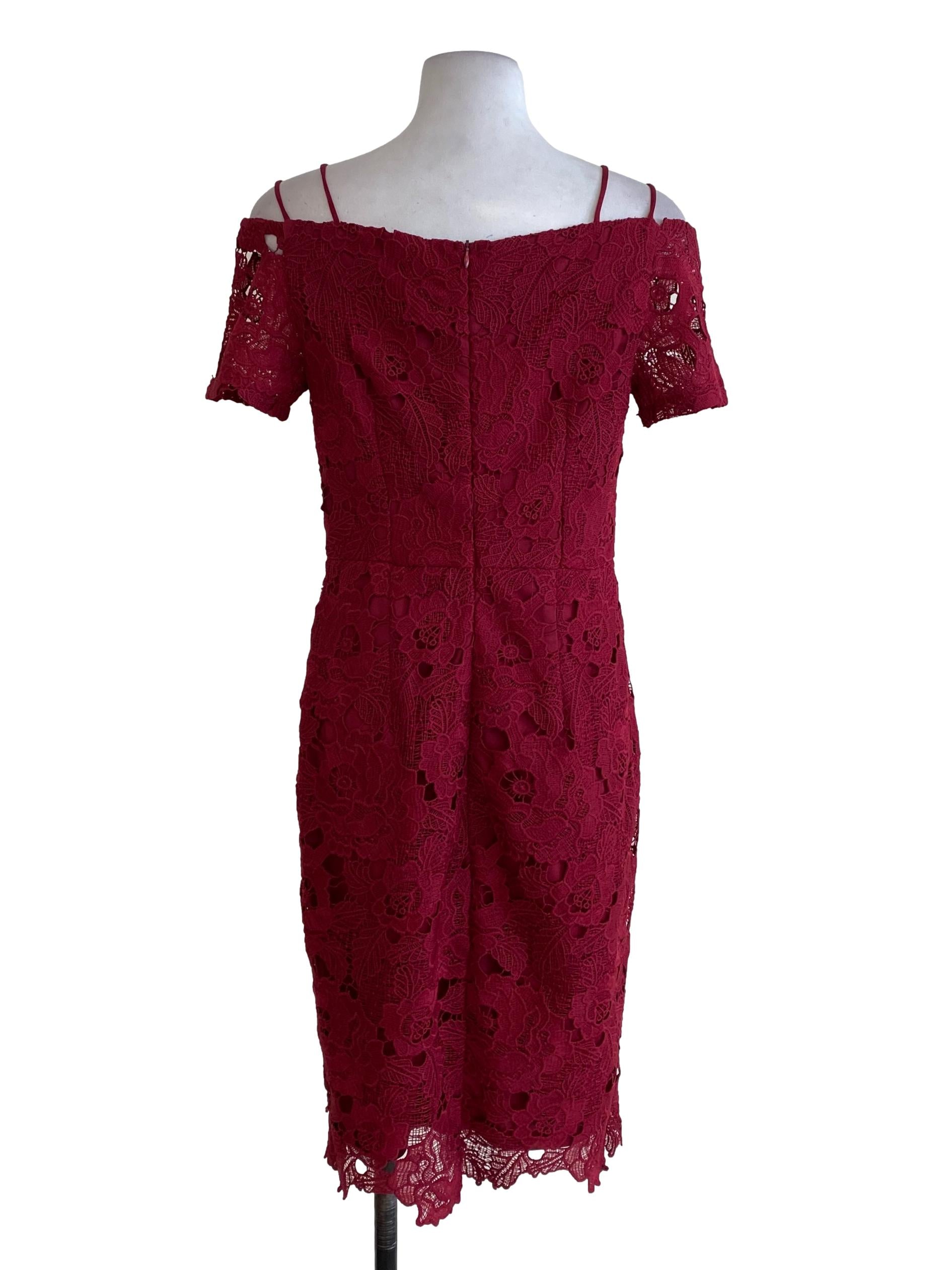 Red Floral Laced Dress