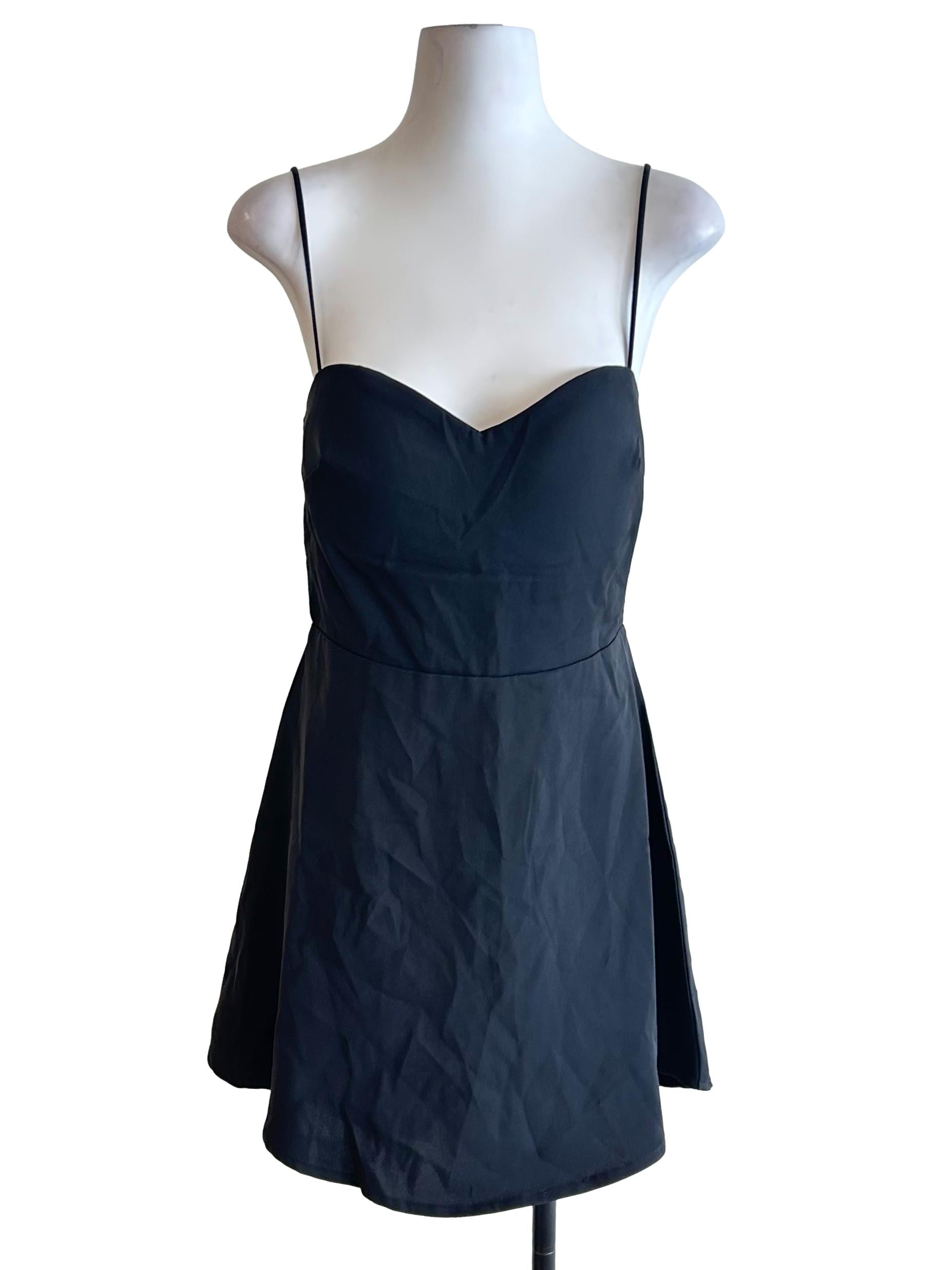Black Sweetheart Neck Cami Dress