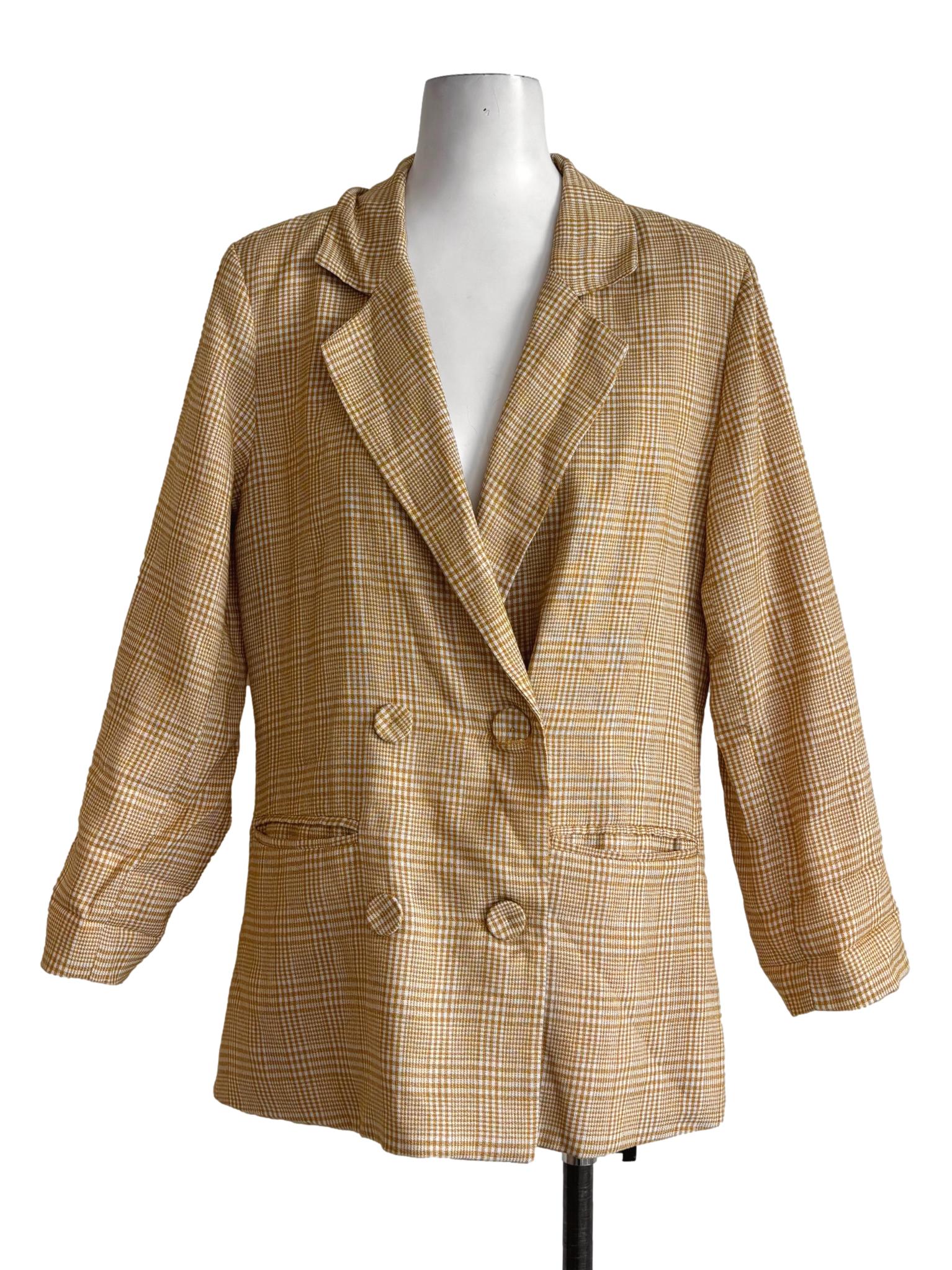 Honey Yellow Plaid Blazer TCL