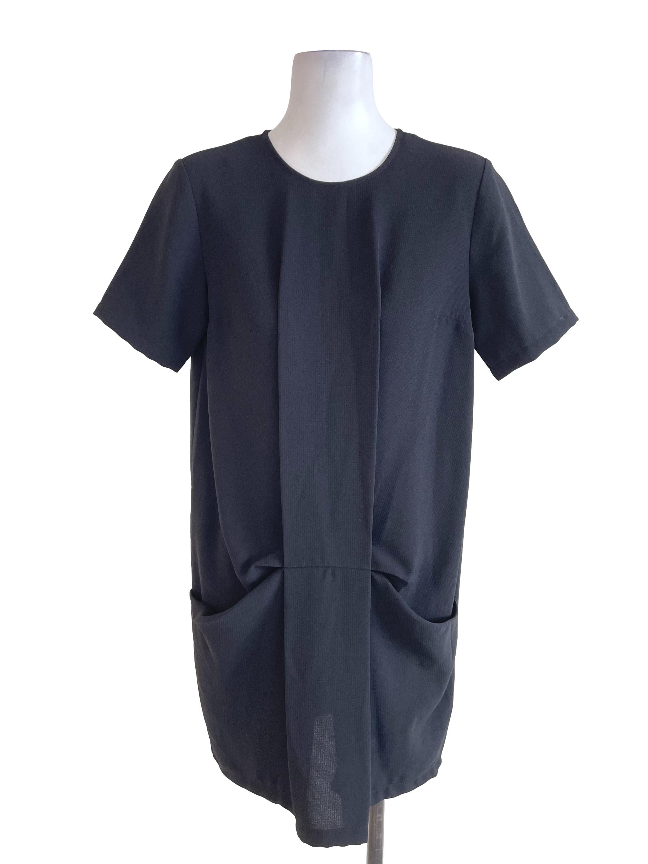 Black Ruched Loose Dress