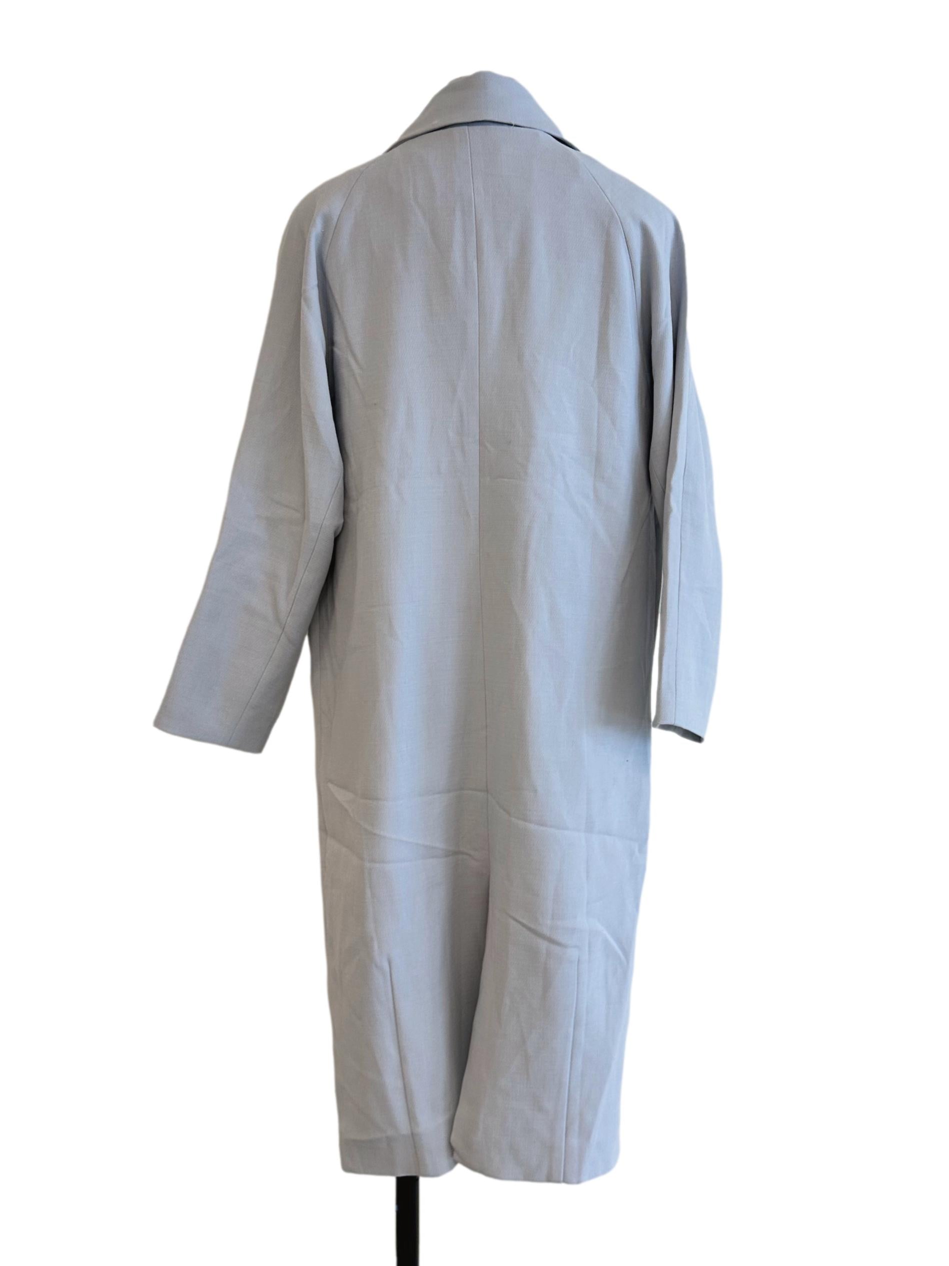 Light Blue Collar Long Jacket