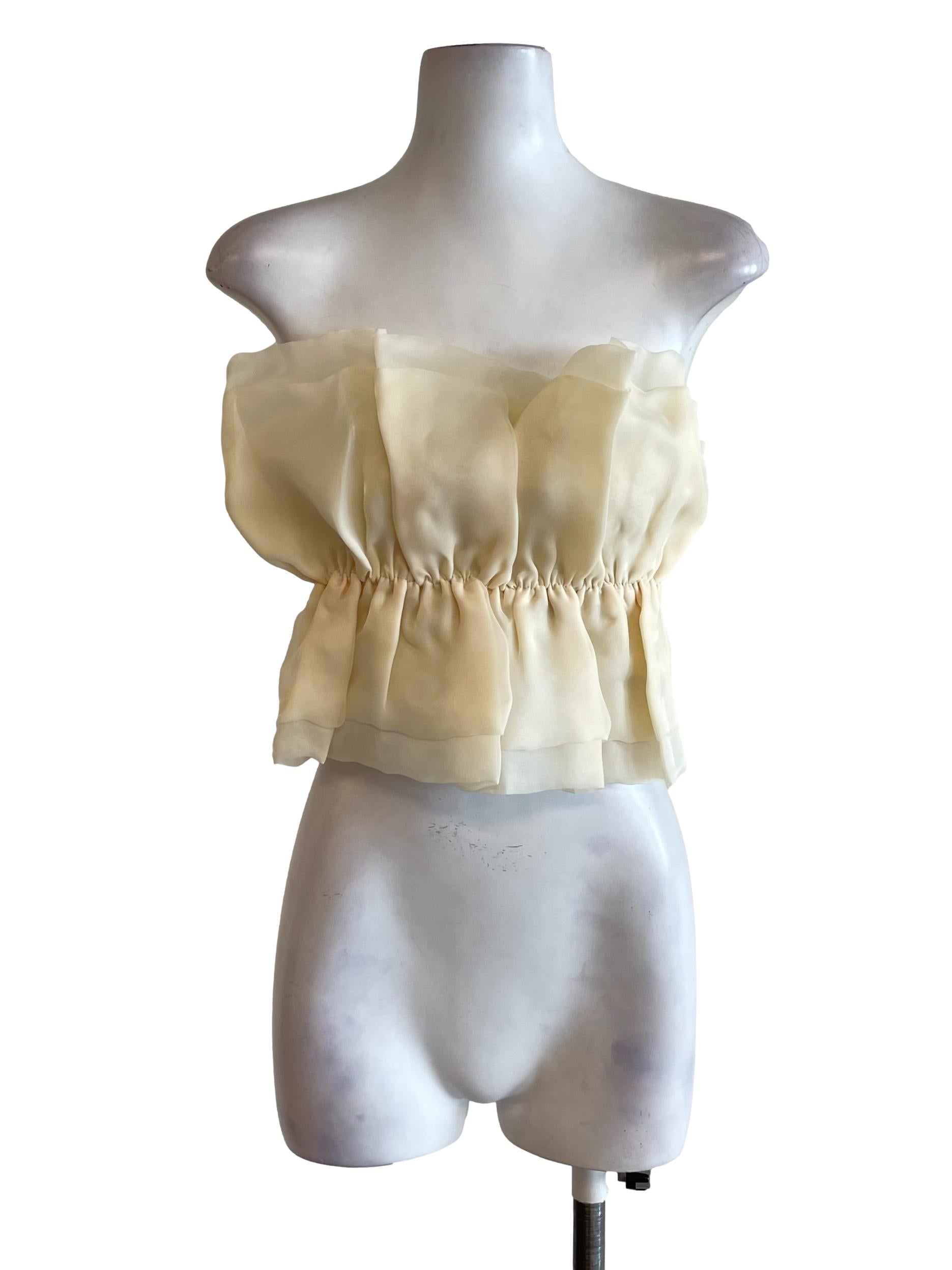 Pastel Yellow Tulle Top