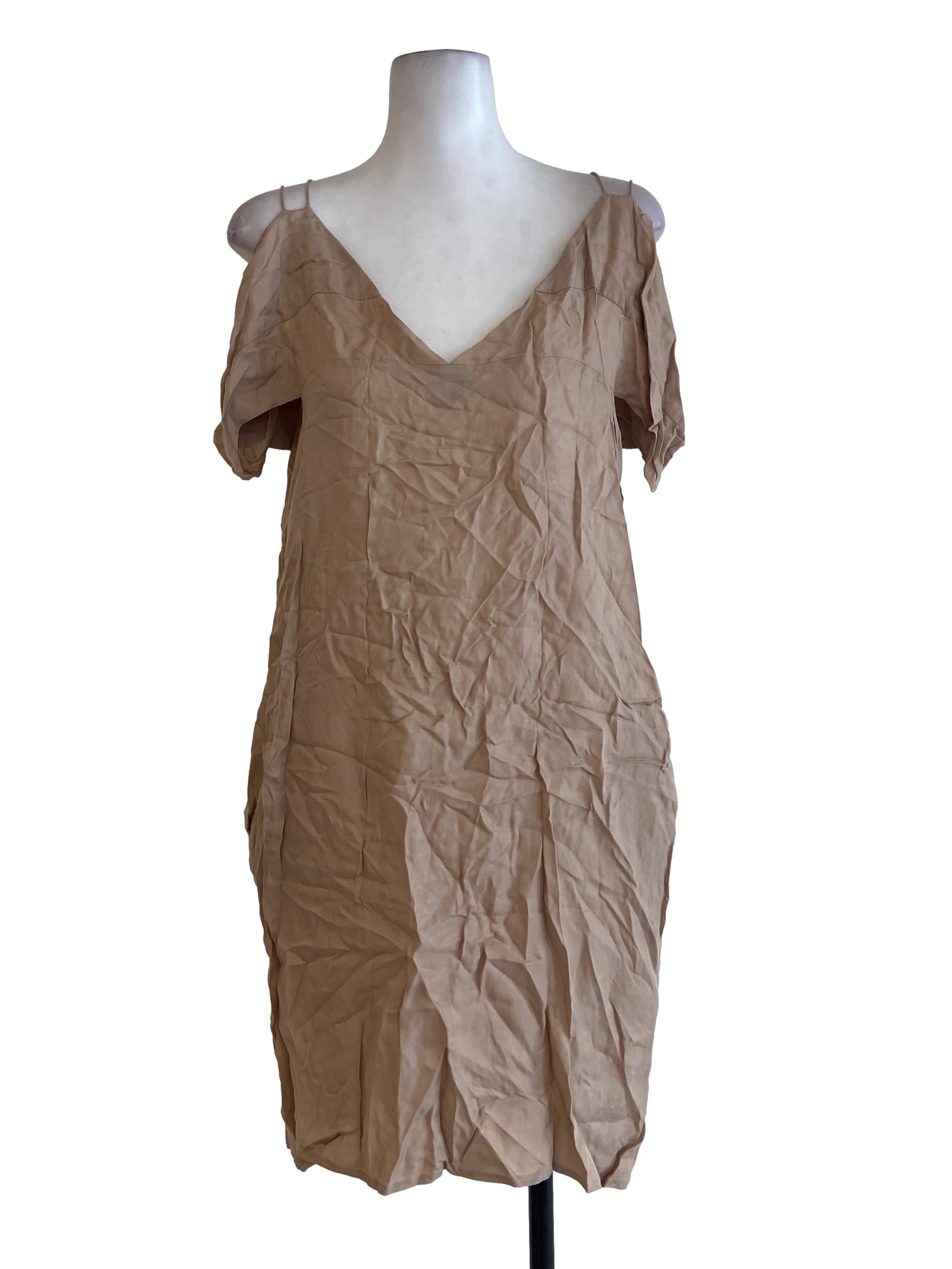Tortilla Brown Off Shoulder Mini Dress