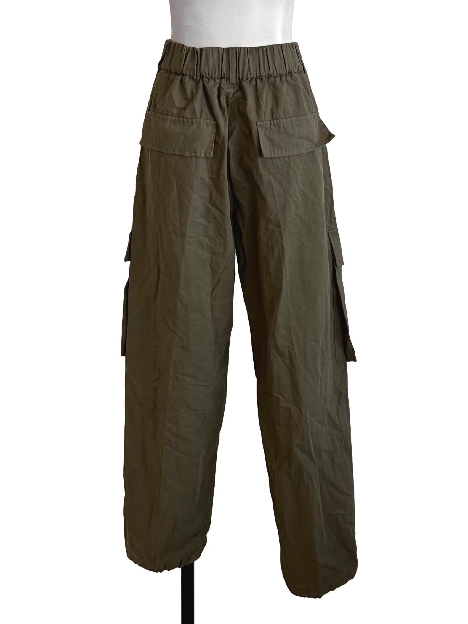 Moss Green Straight Cargo Pants