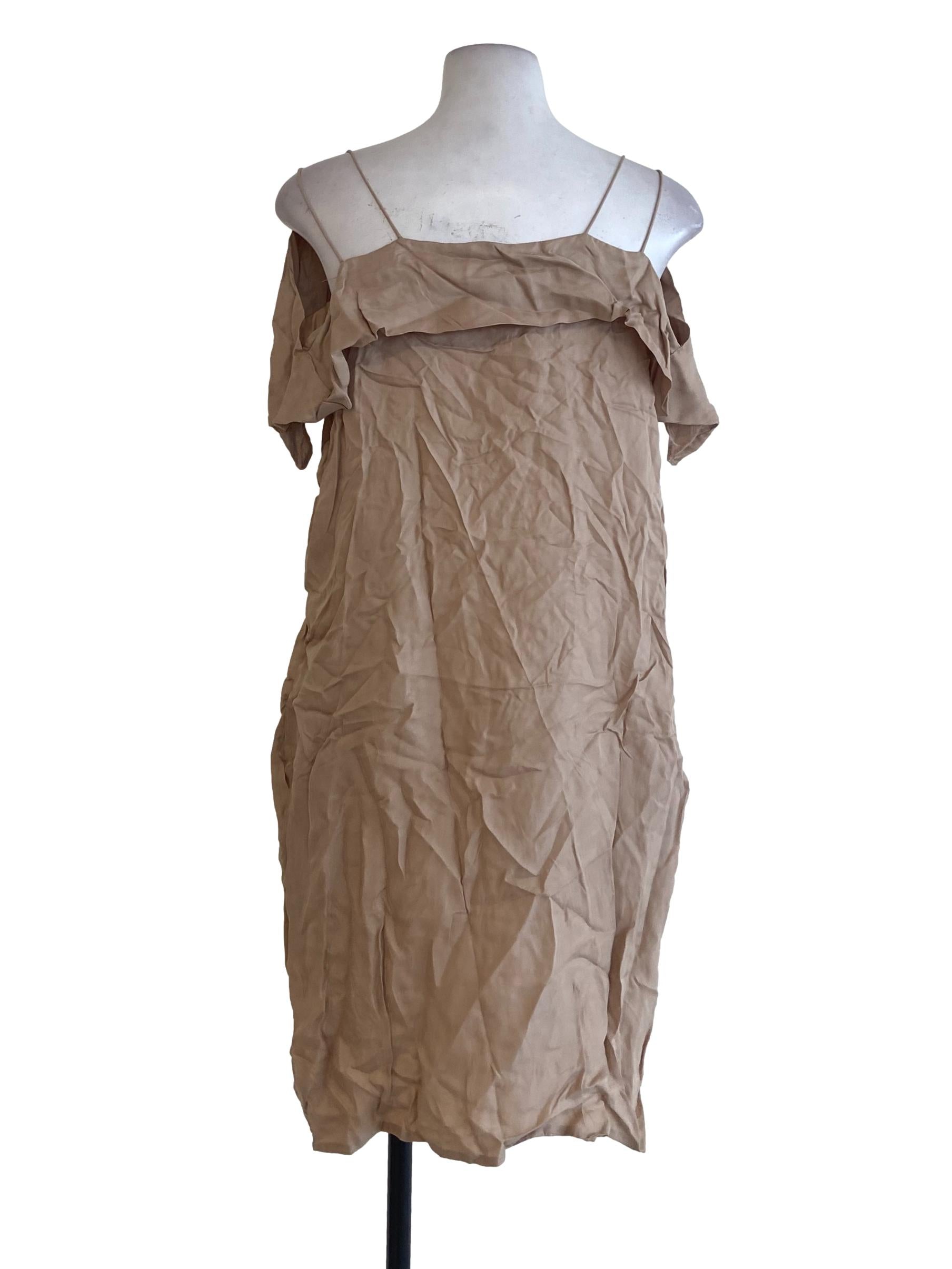 Tortilla Brown Off Shoulder Mini Dress