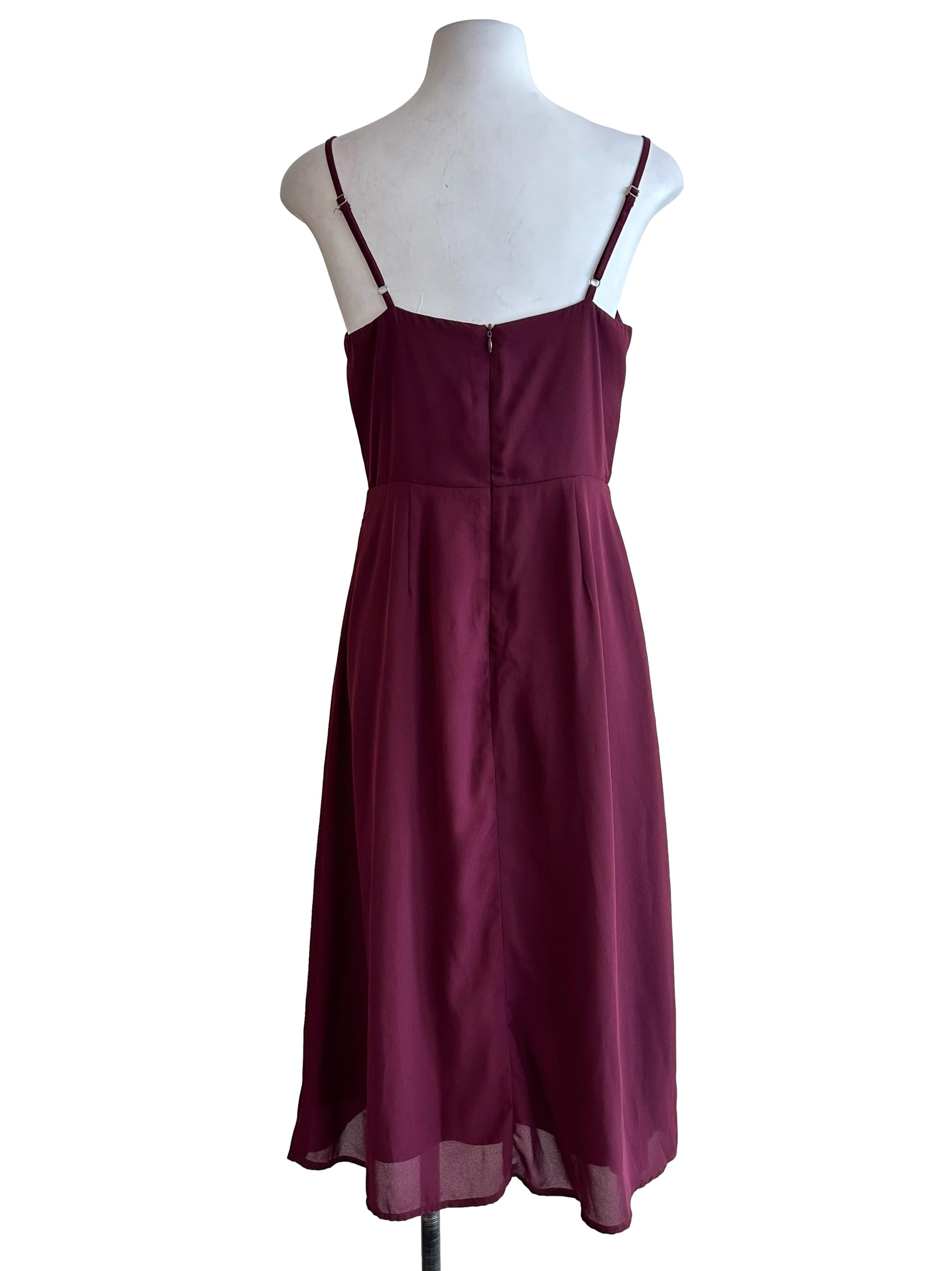 Burgundy Cami Midi Dress