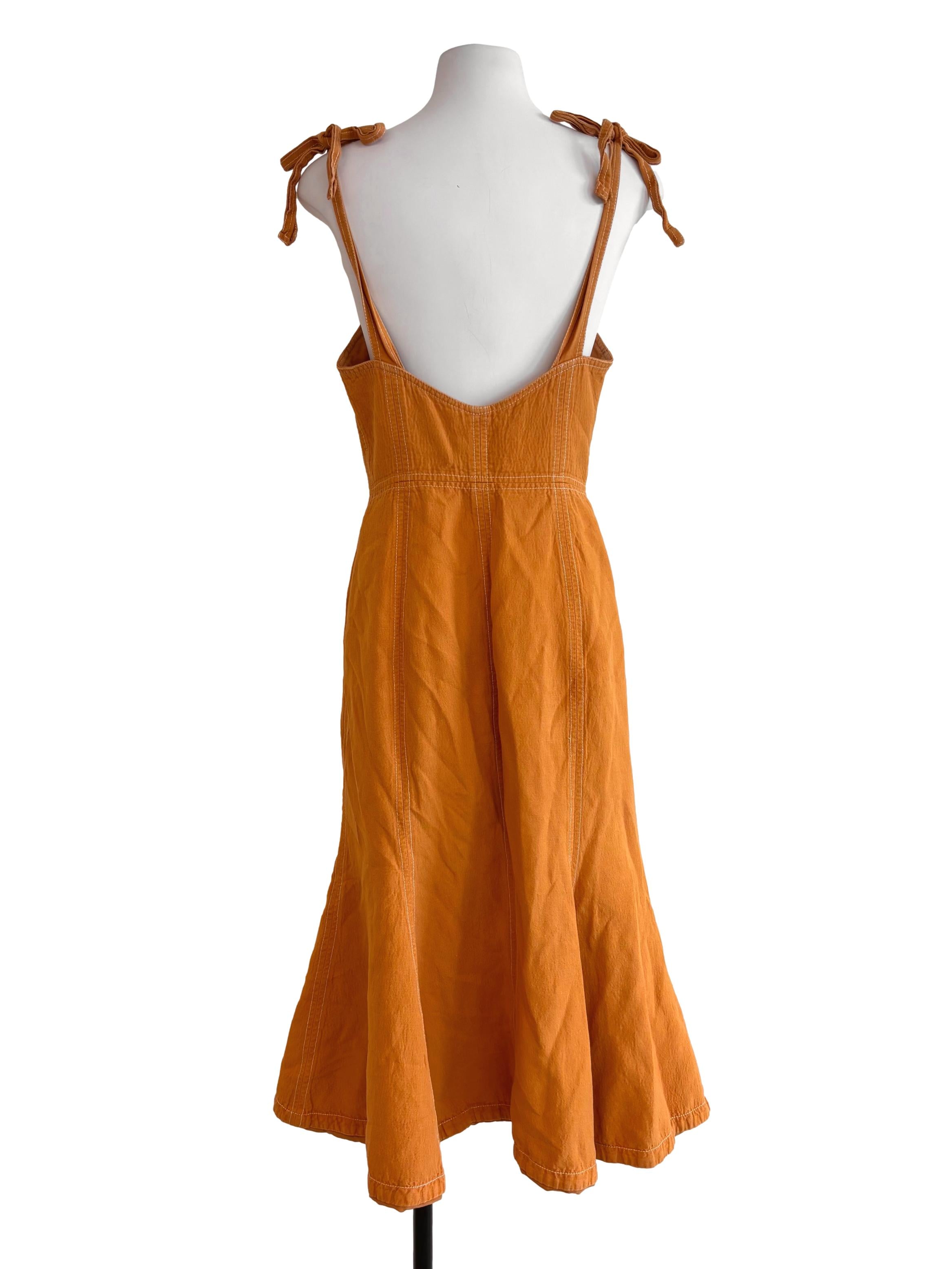 Canary Orange Zip Front Dress