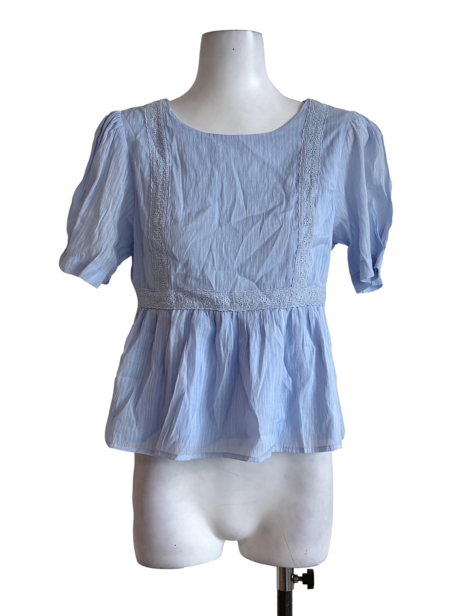 Powder Blue Babydoll Top TWL
