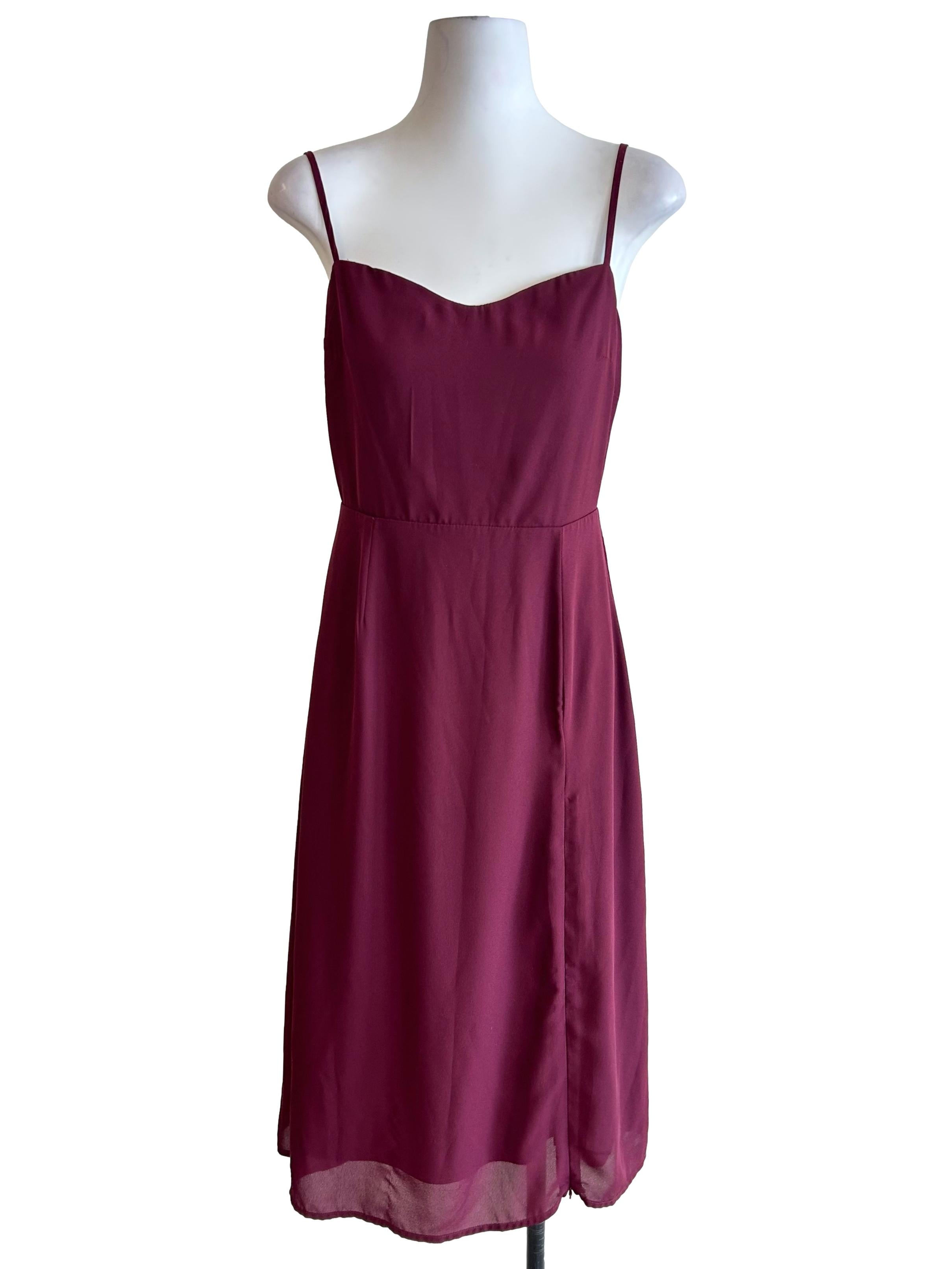 Burgundy Cami Midi Dress