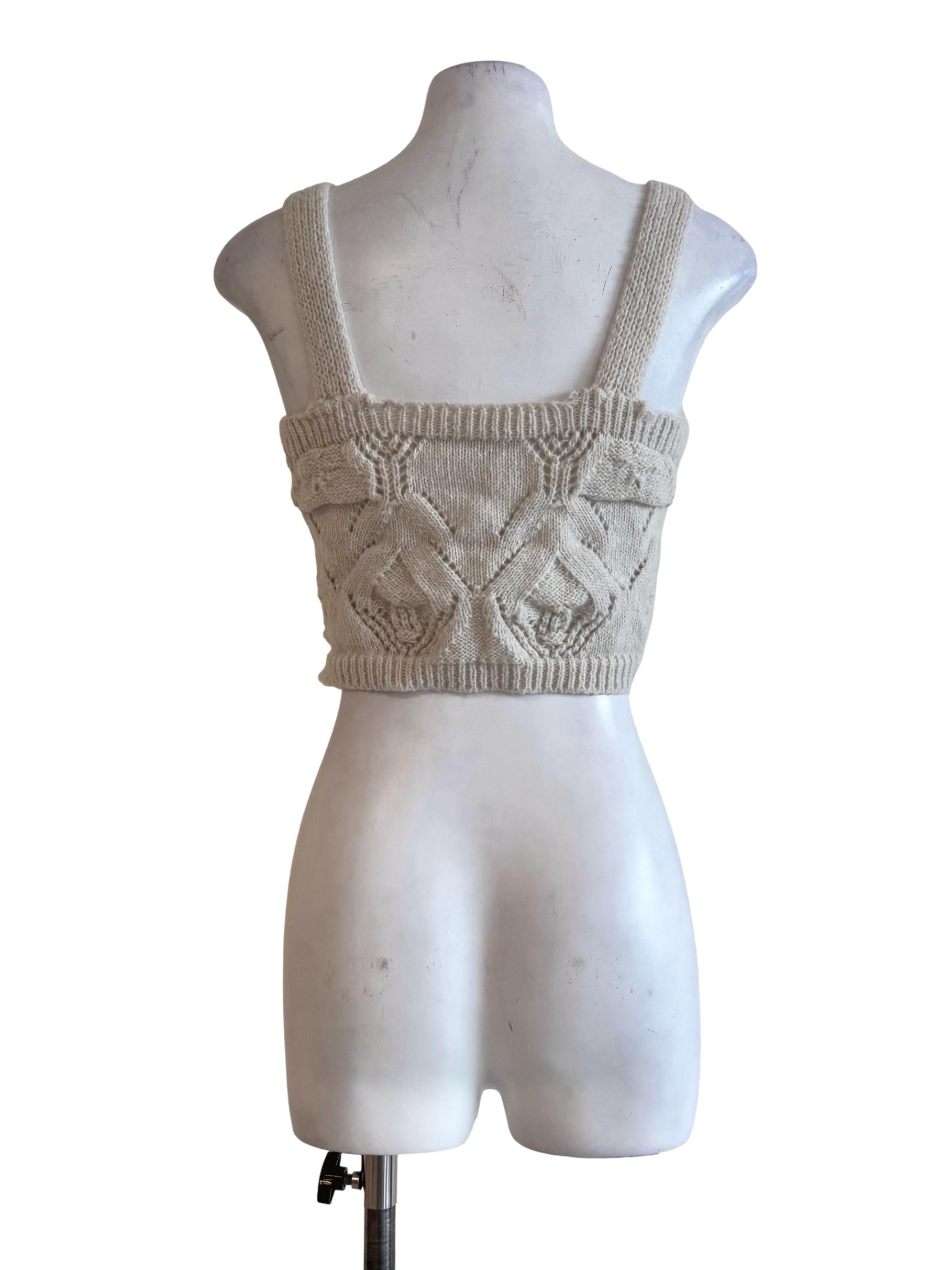 Ash White Knitted Bralet