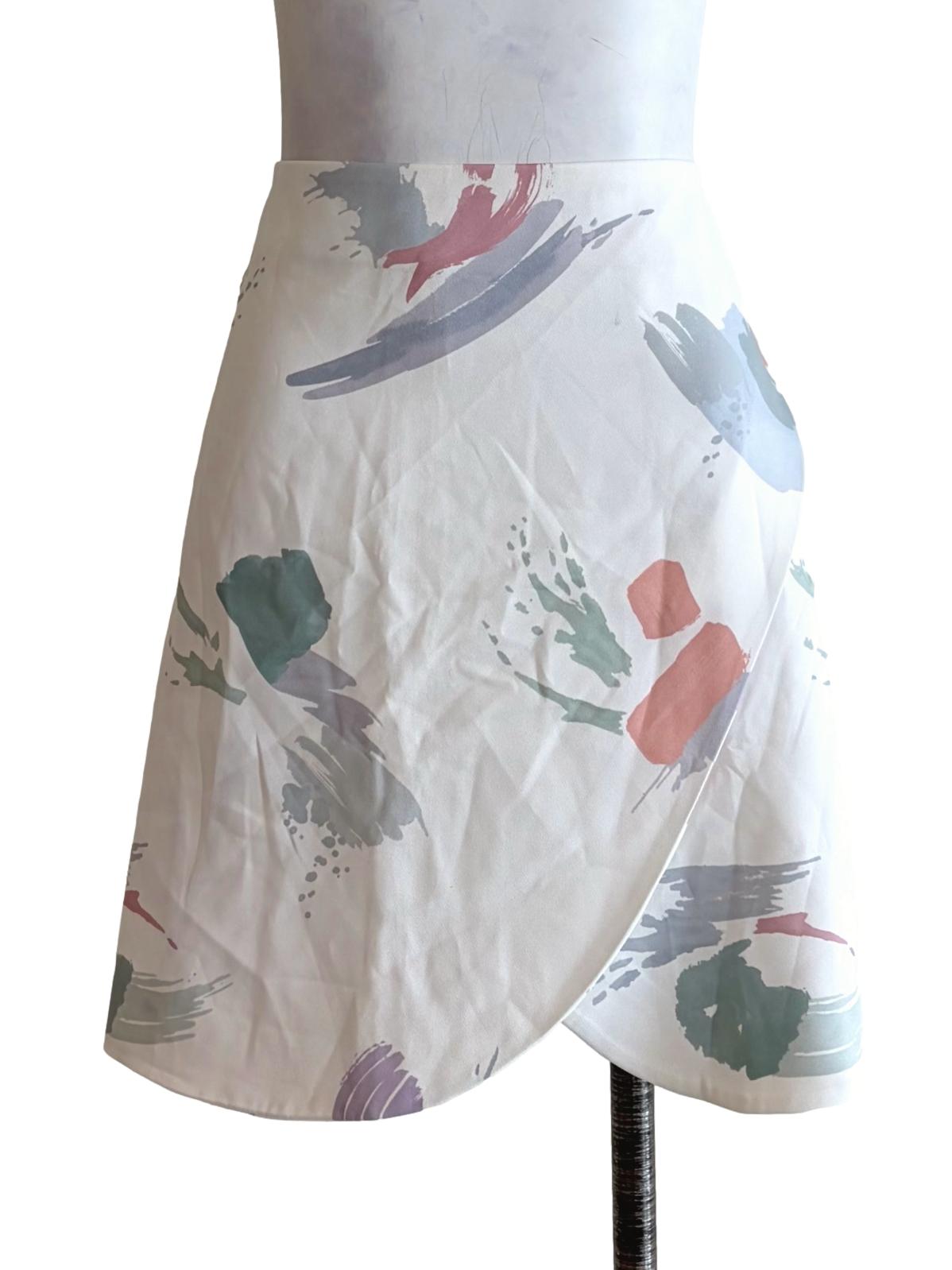 Porcelain White Colourful Brush Stroke Skorts TCL