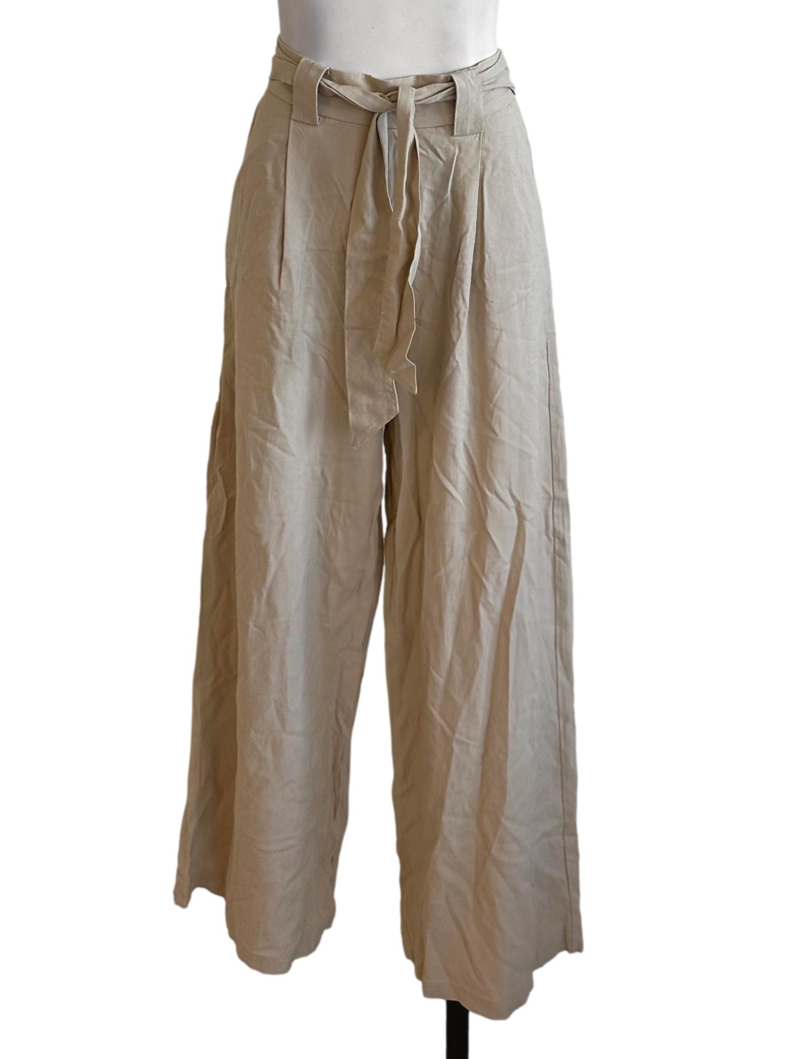 Sand Beige Strap Long Pants