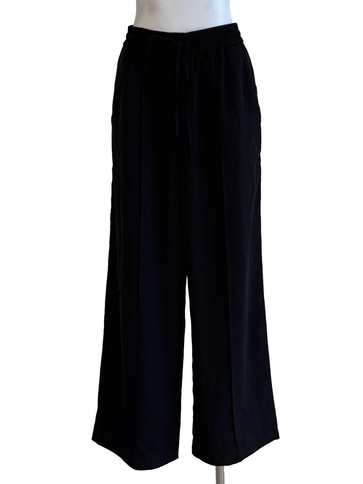Jet Black Lined Relaxed Pants