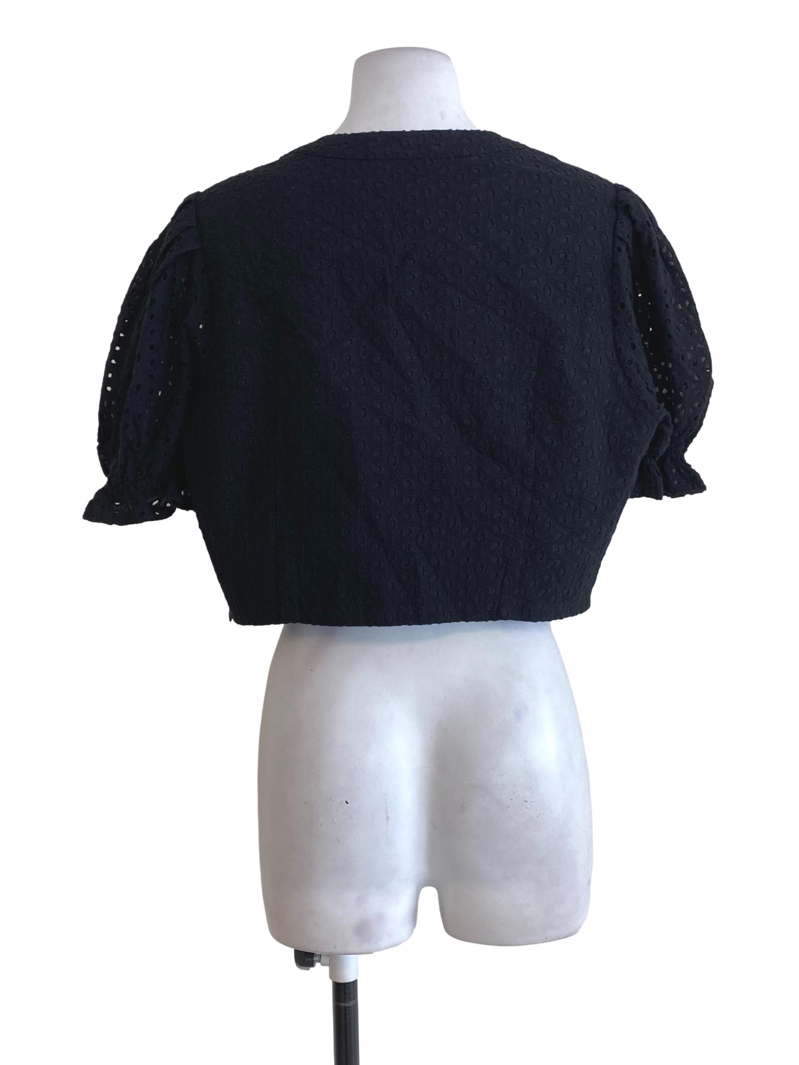 Black Embroidered Blouse