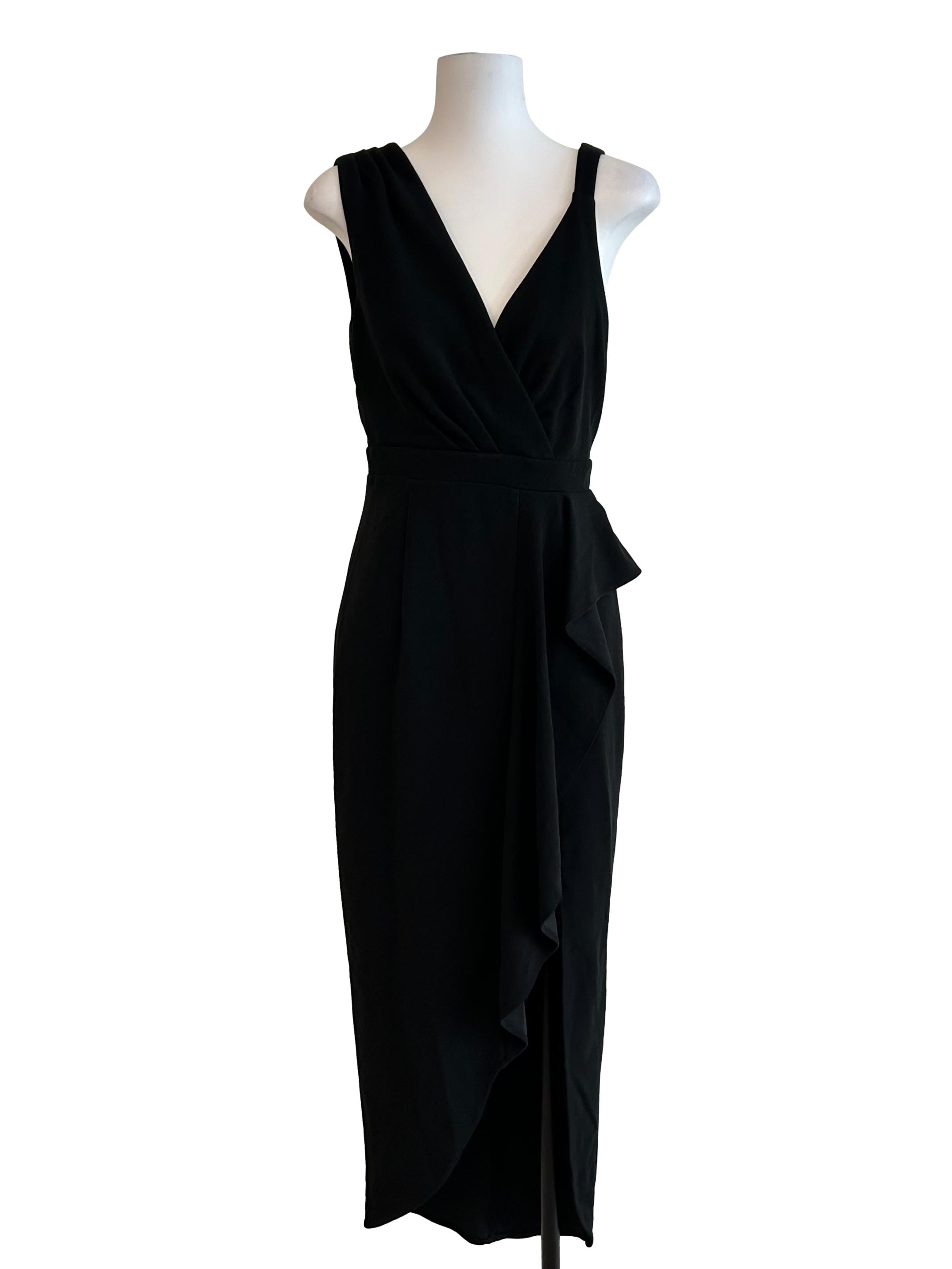 Off Black Draped Dress