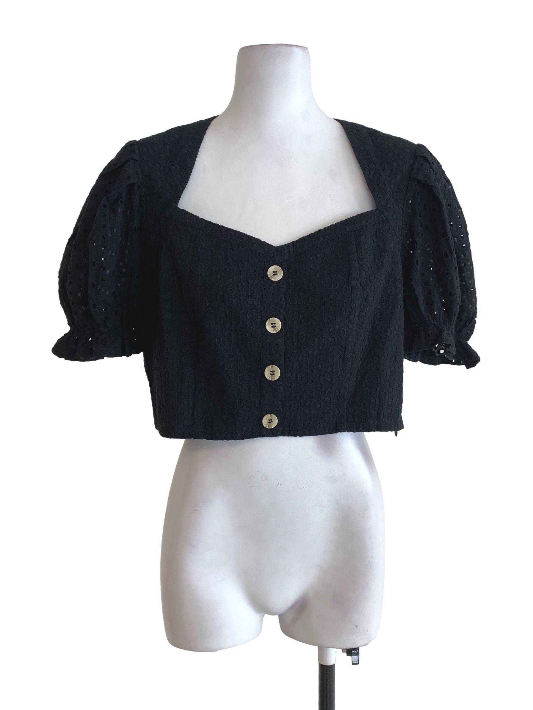 Black Embroidered Blouse