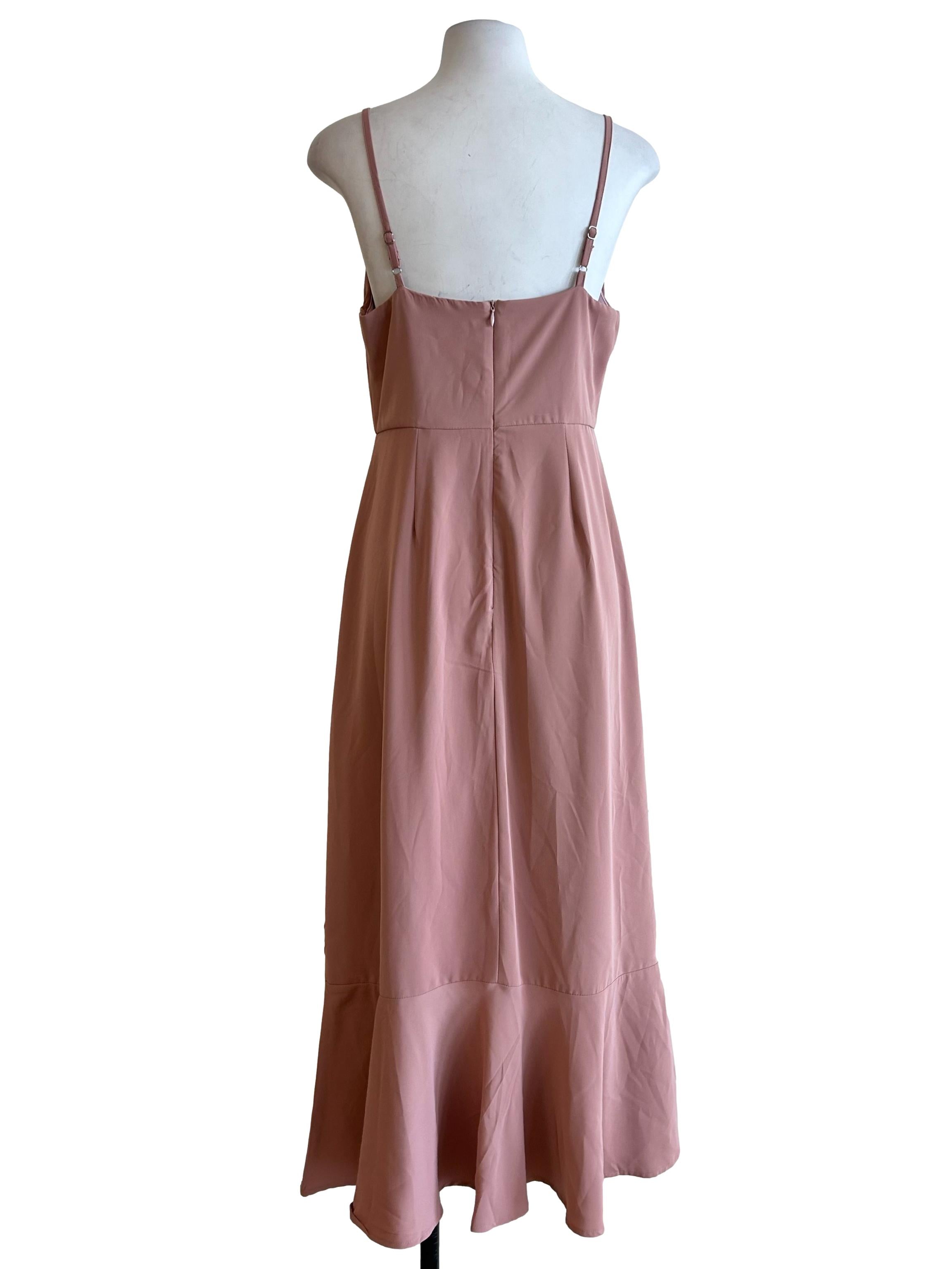 Mauve Pink Ruched Cami Dress