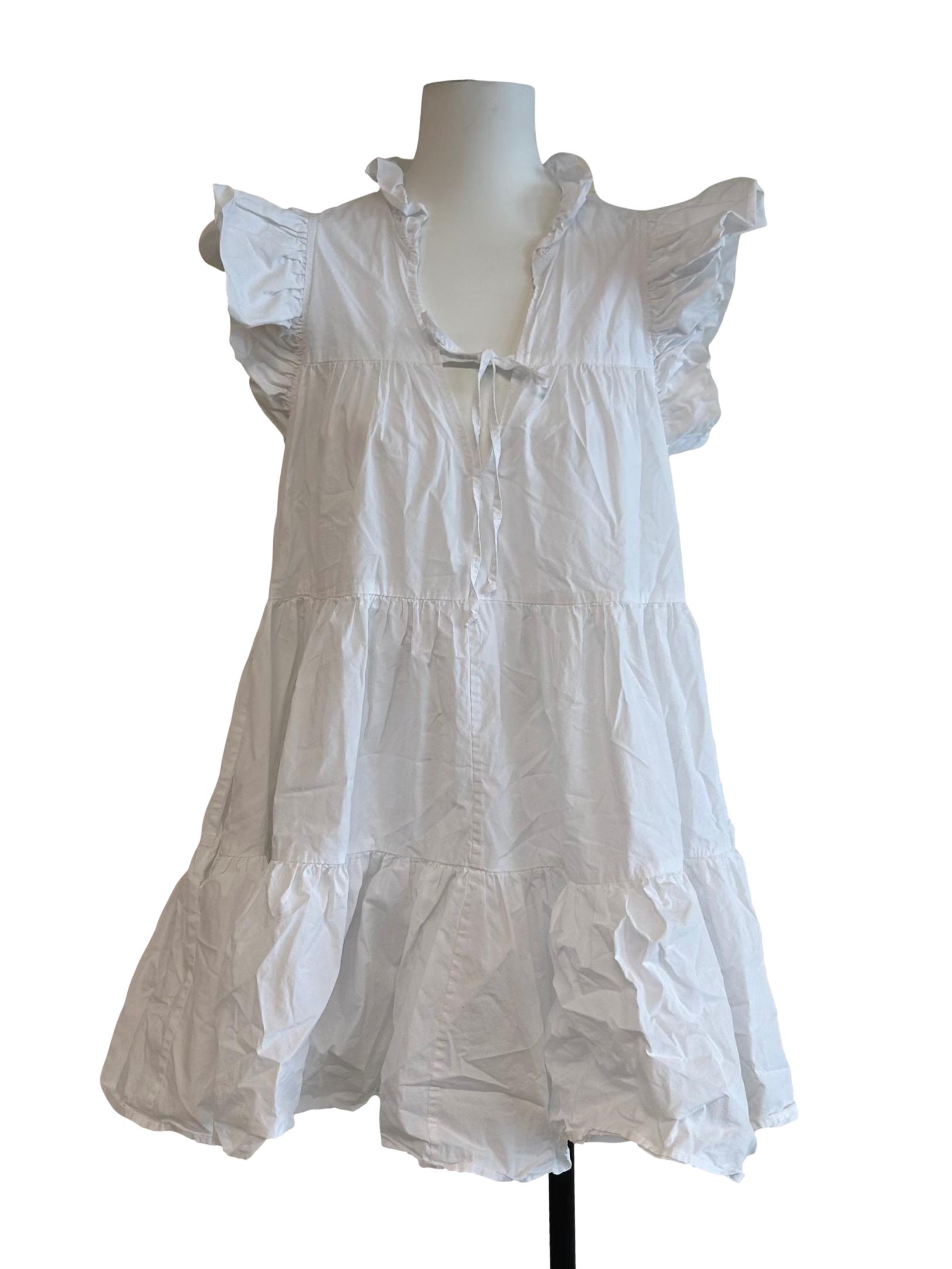 Daisy White Tiered Mini Dress