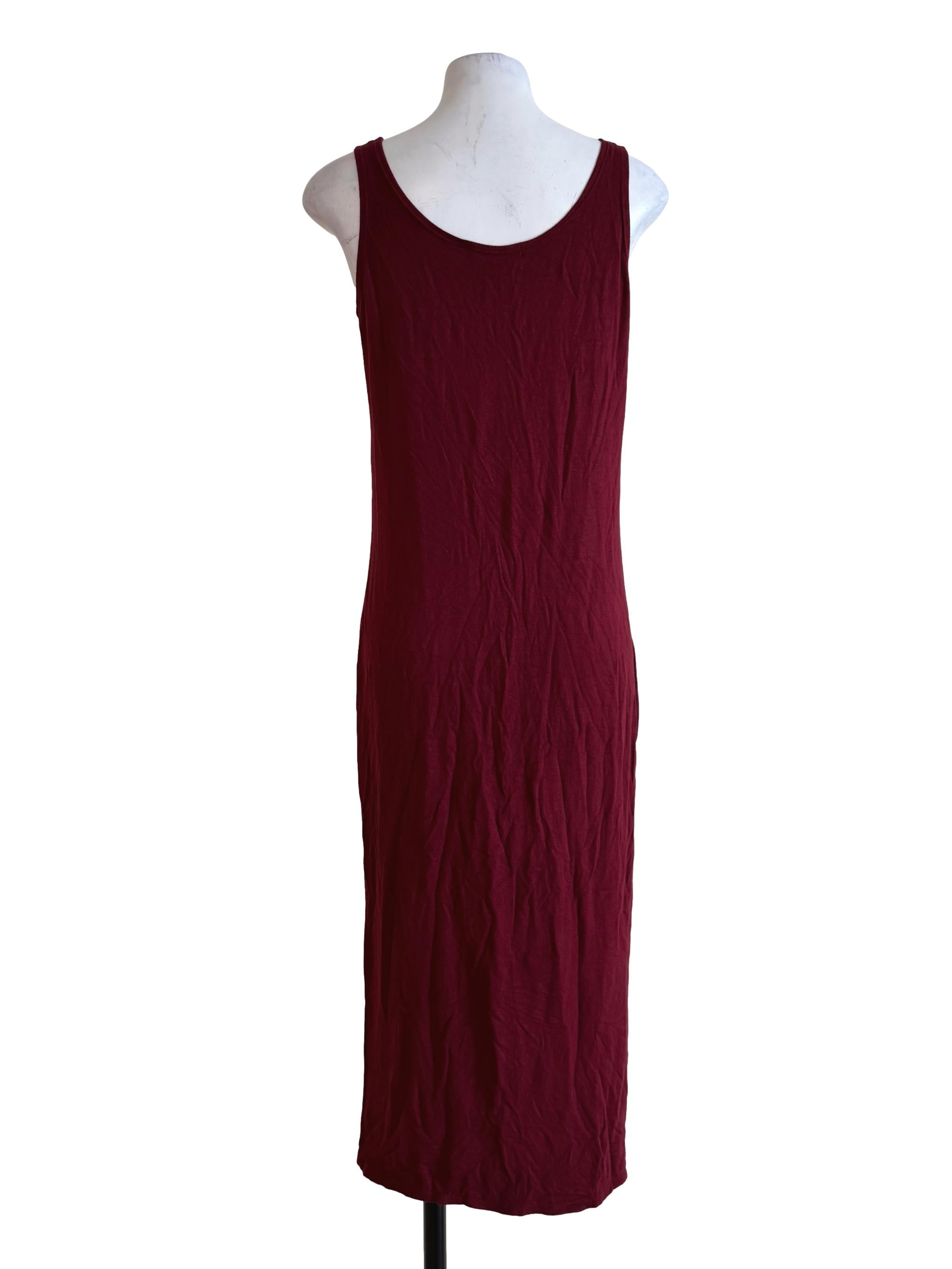 Maroon Sleeveless Bodycon Dress