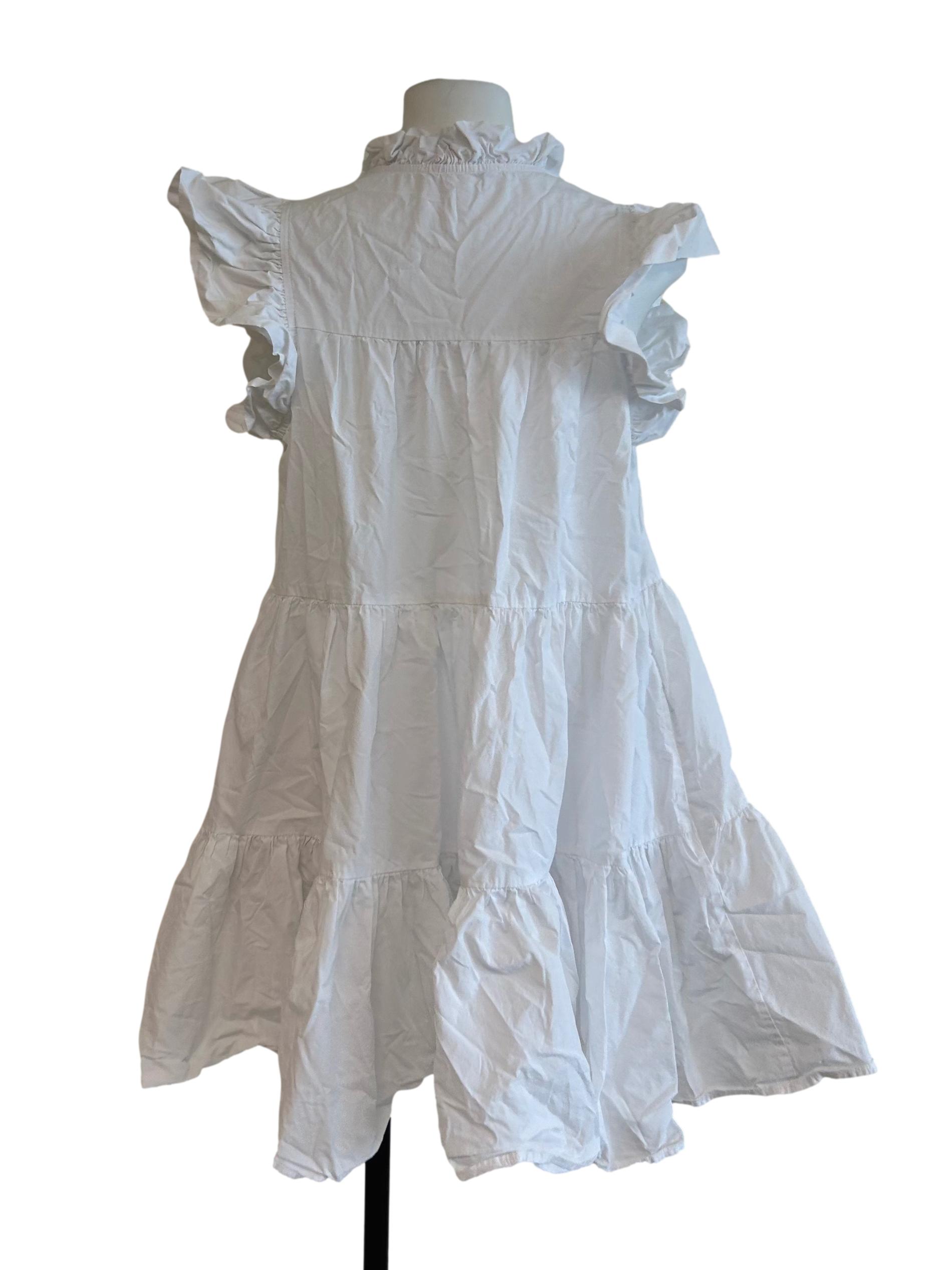 Daisy White Tiered Mini Dress