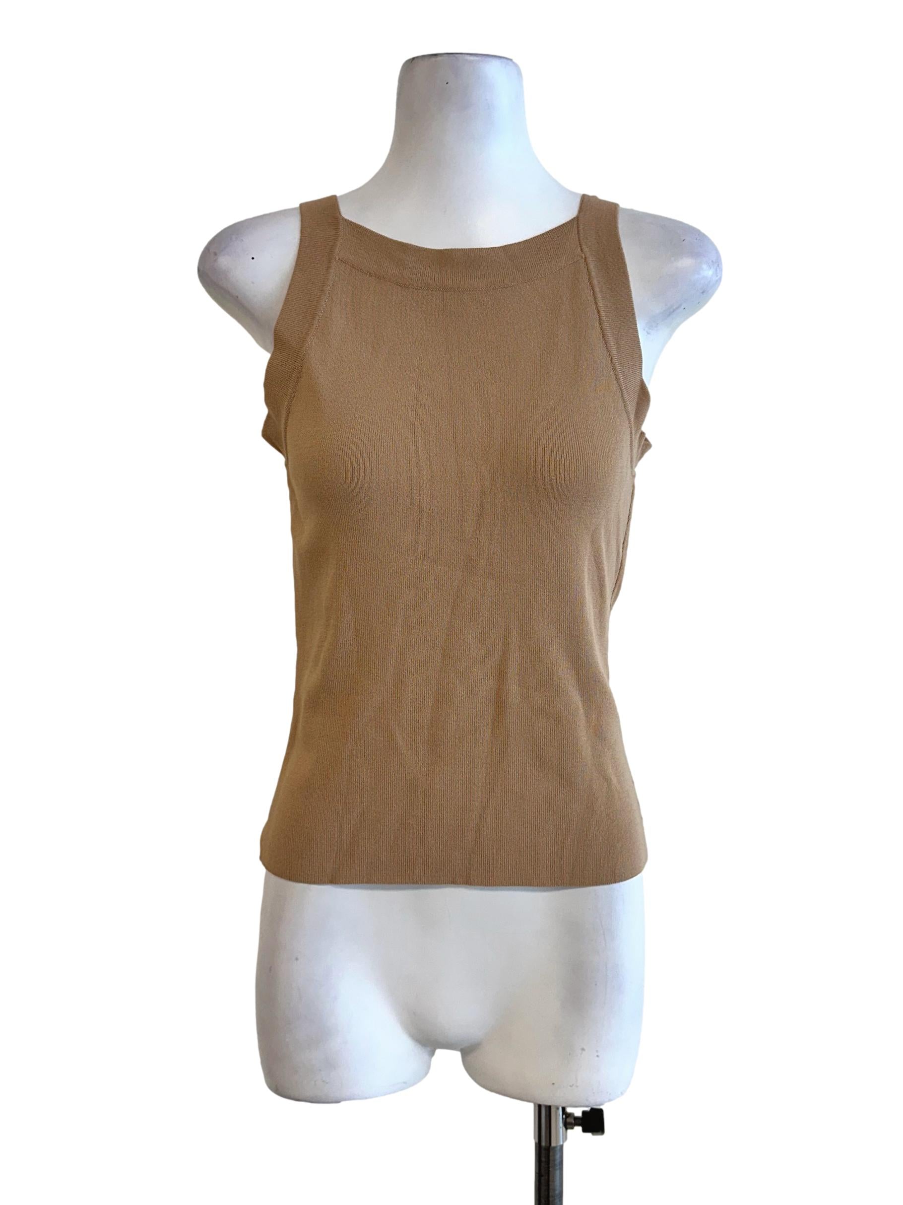 Biscotti Beige Sleeveless Top LB
