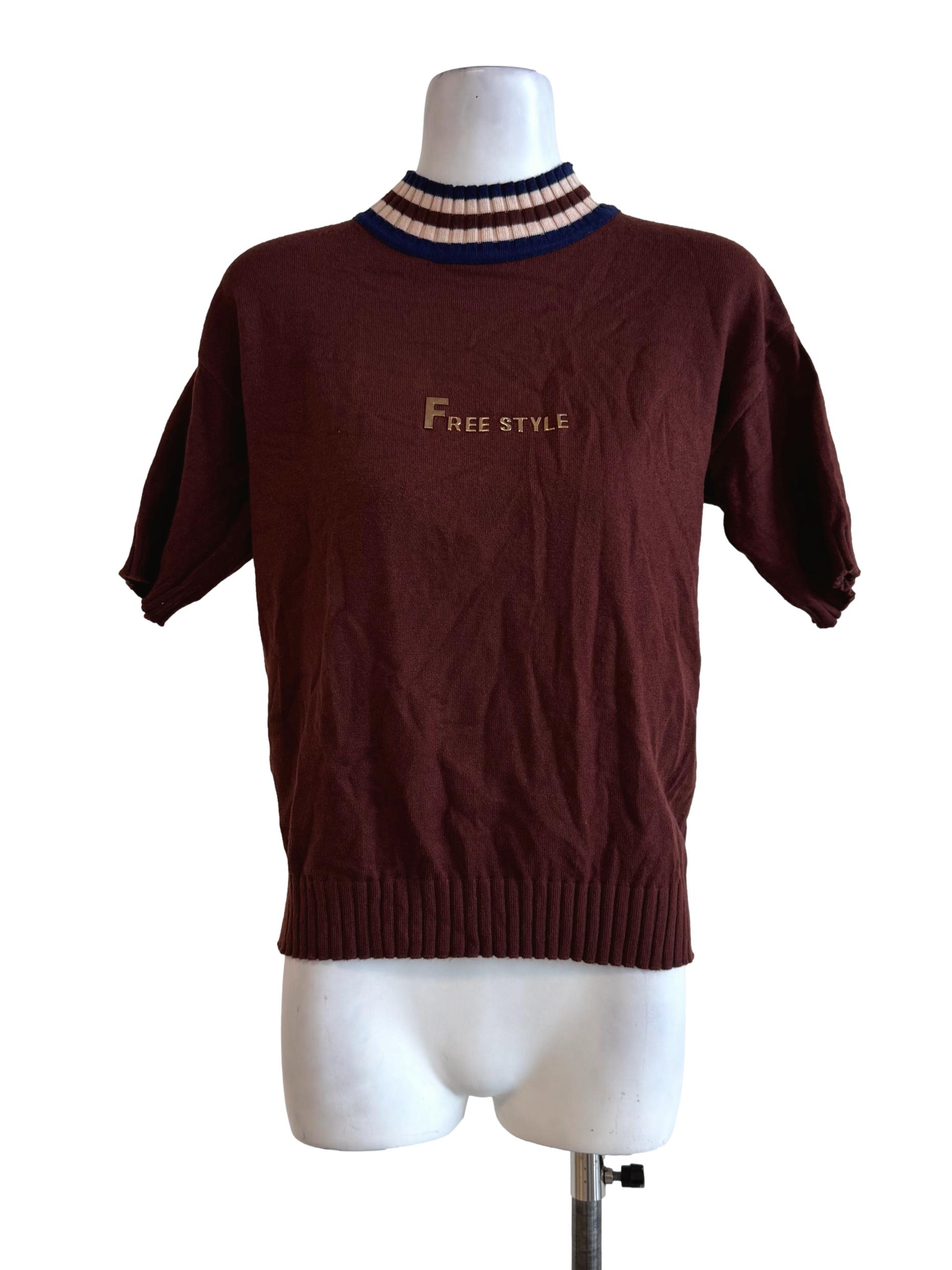 Dark Brown Knitted Turtle Neck Shirt