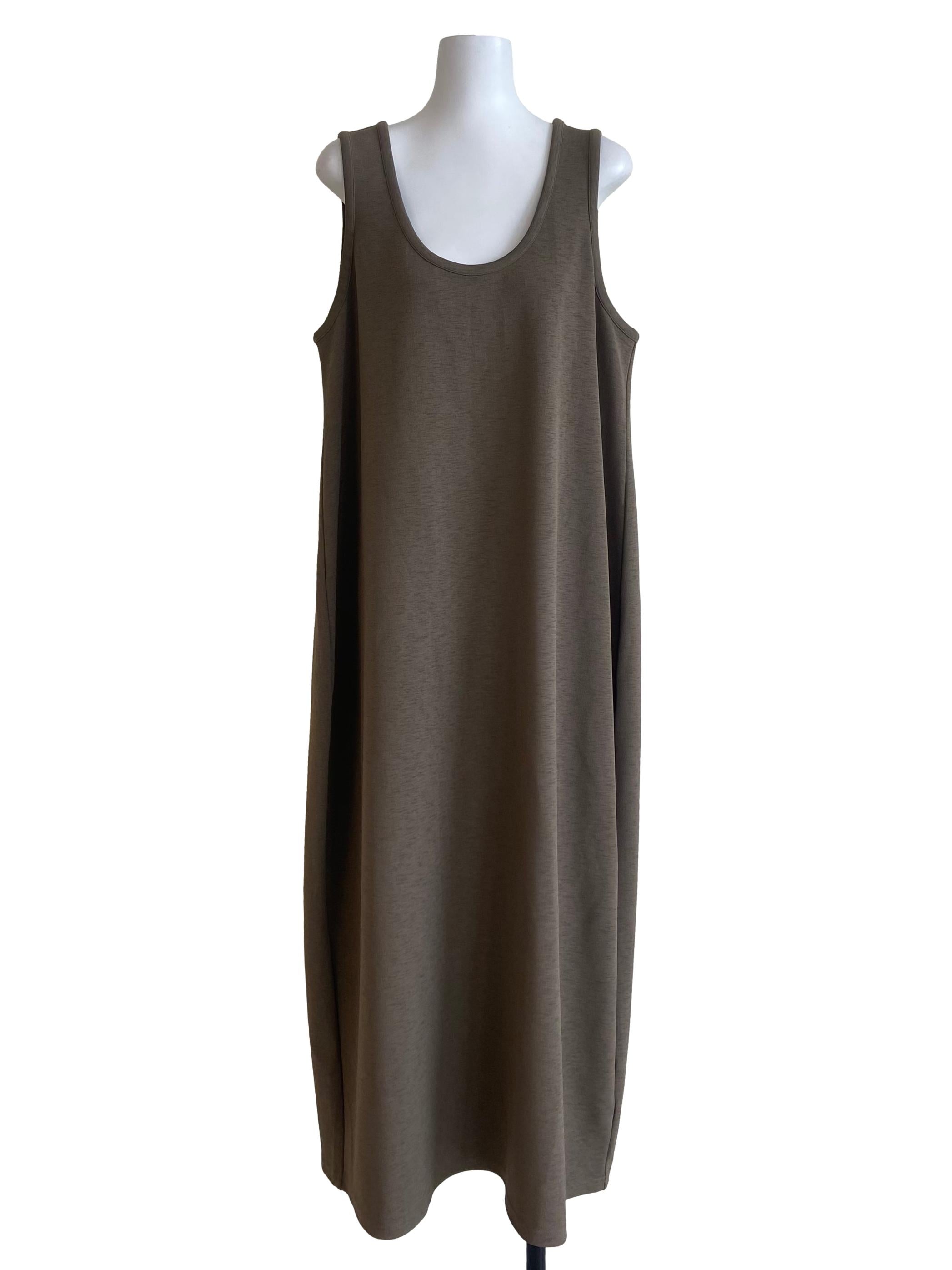 Brown Sleeveless Slip Empire Dress