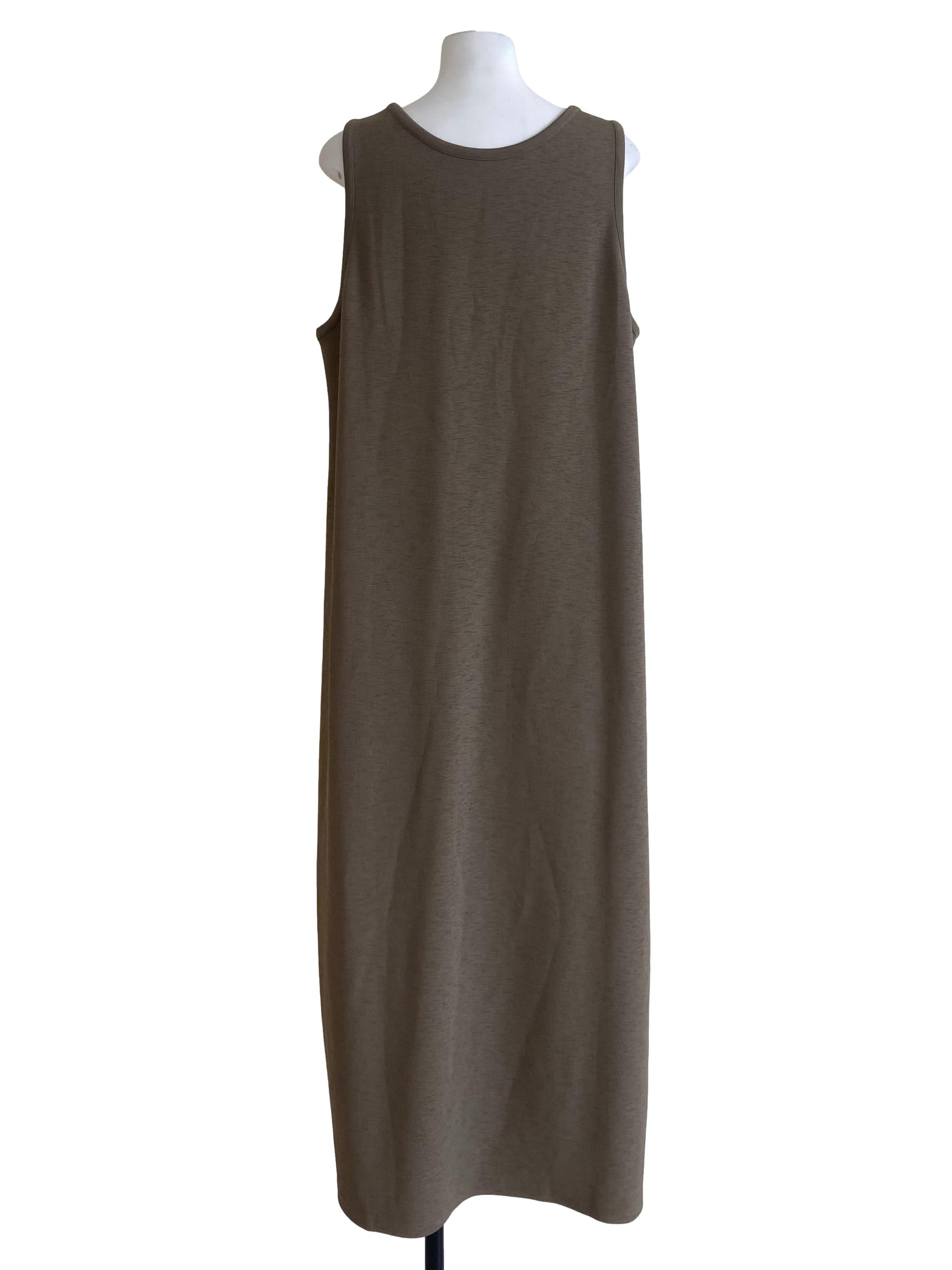 Brown Sleeveless Slip Empire Dress