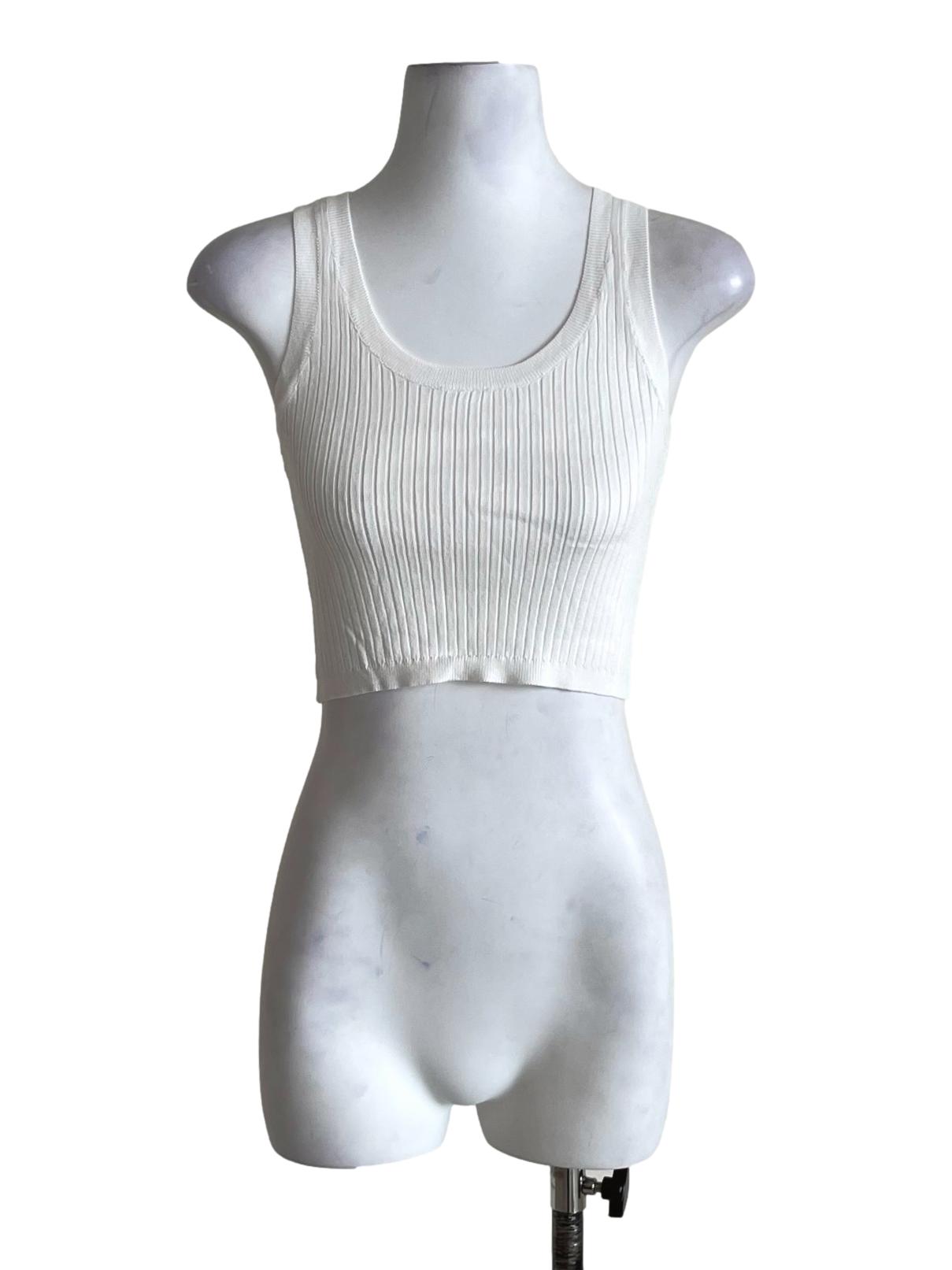 White Coreen Knit Tank Top