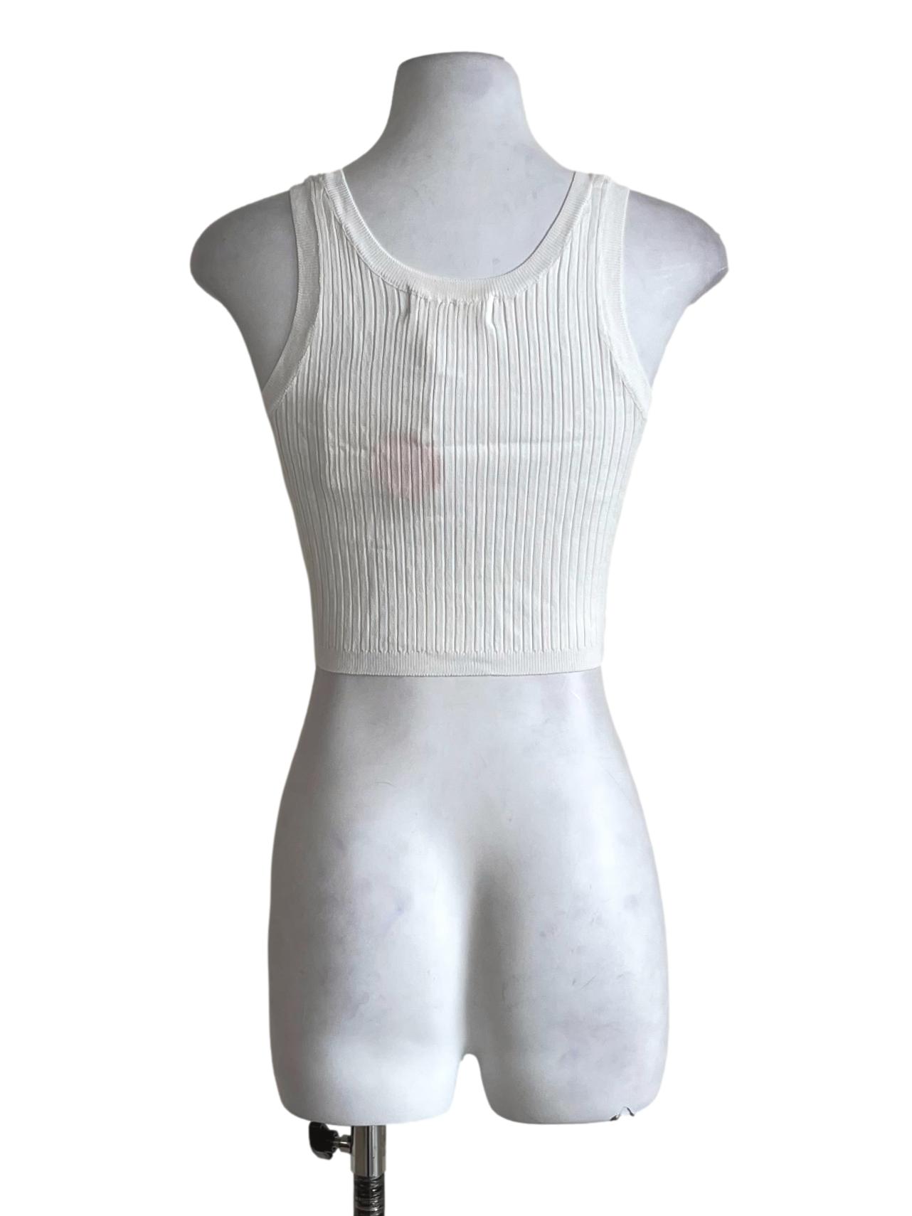 White Coreen Knit Tank Top