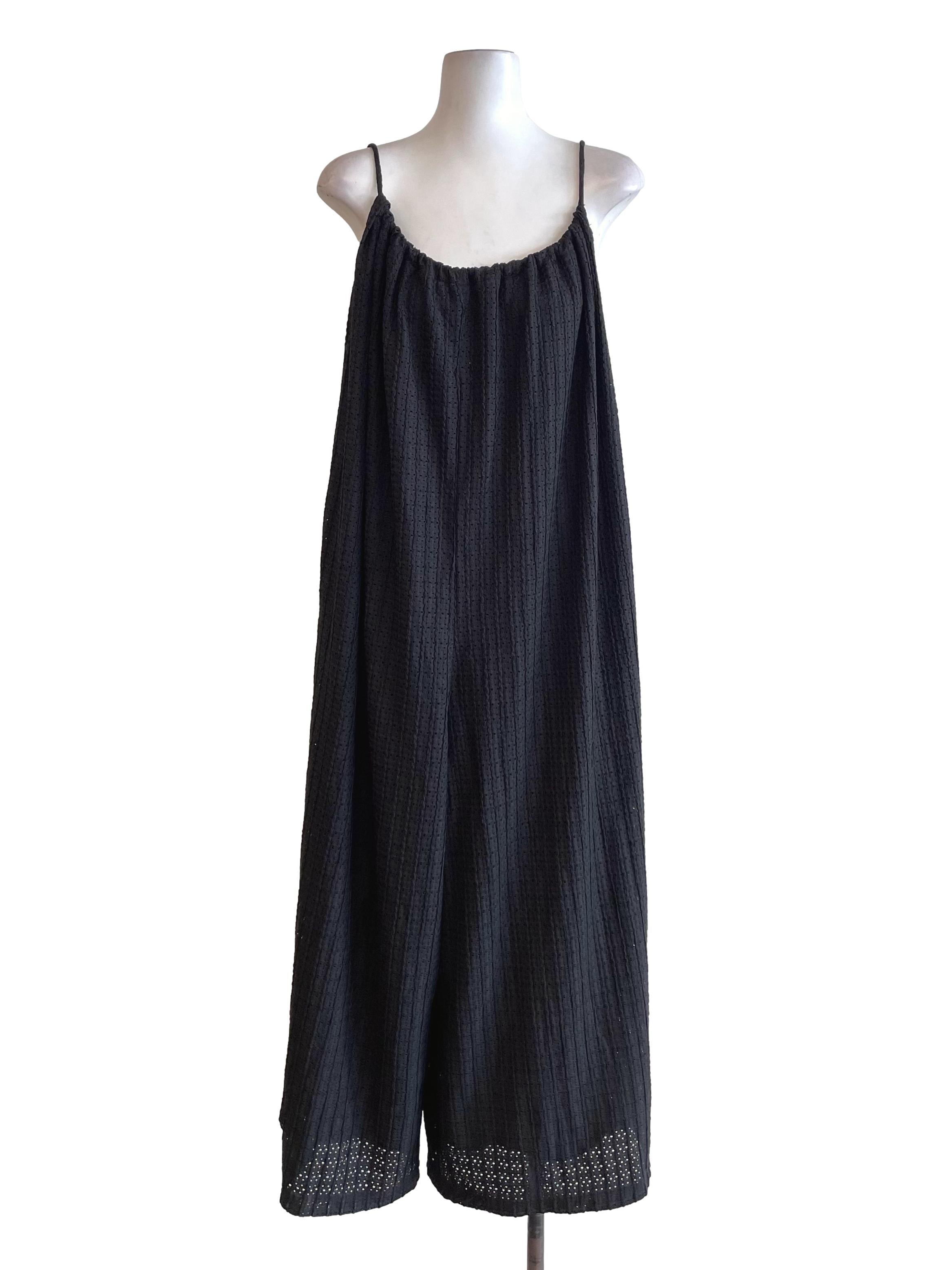 Black Sleeveless Hollow Jumpsuit